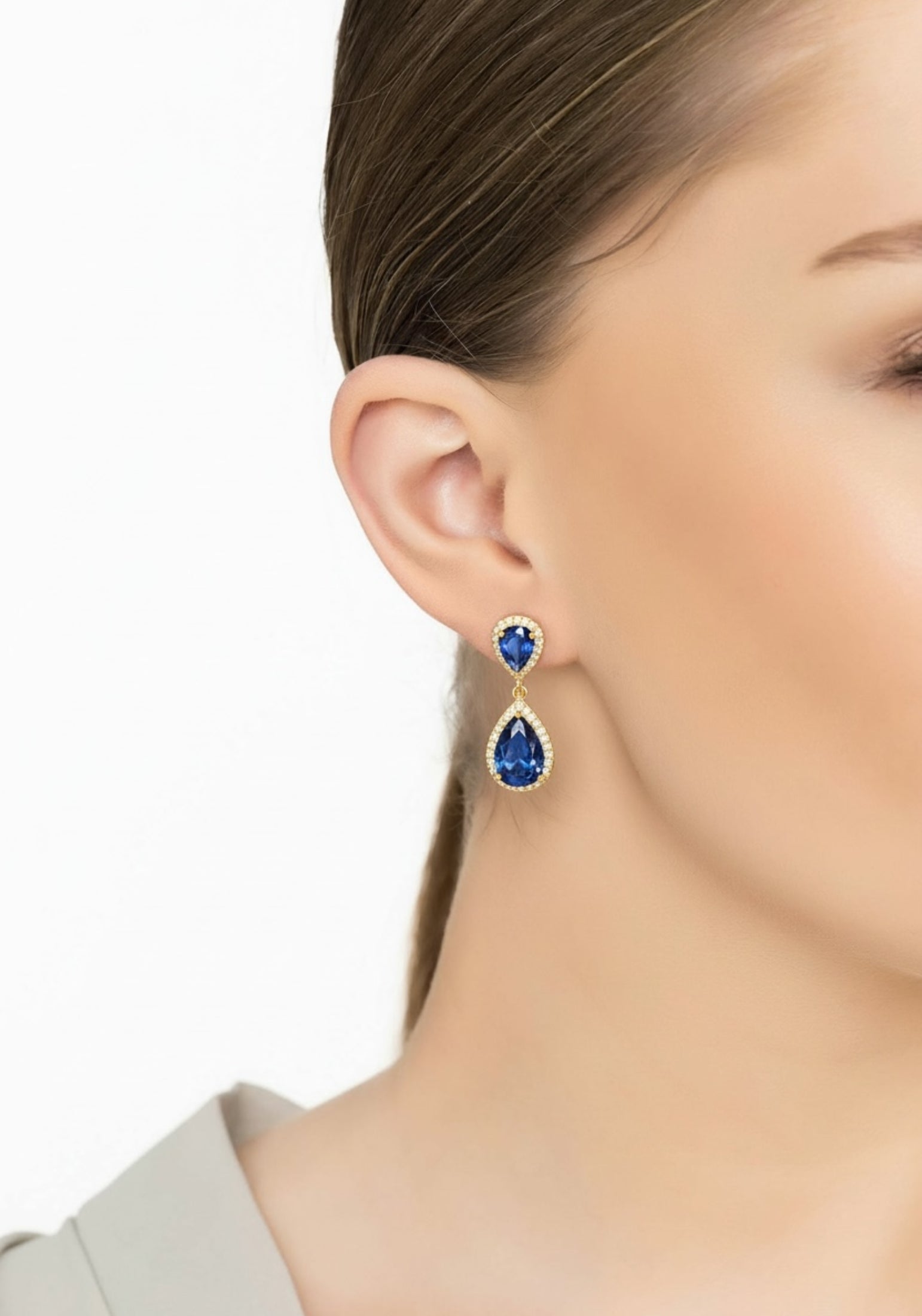 Odette Teardrop Tanzanite Earrings Gold