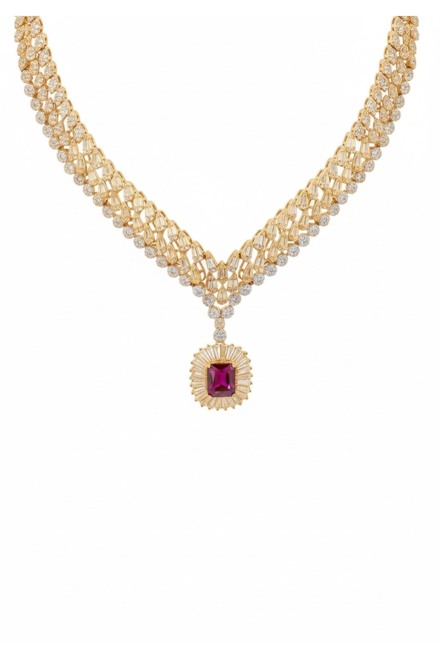 Countess Statement Ruby Necklace Gold