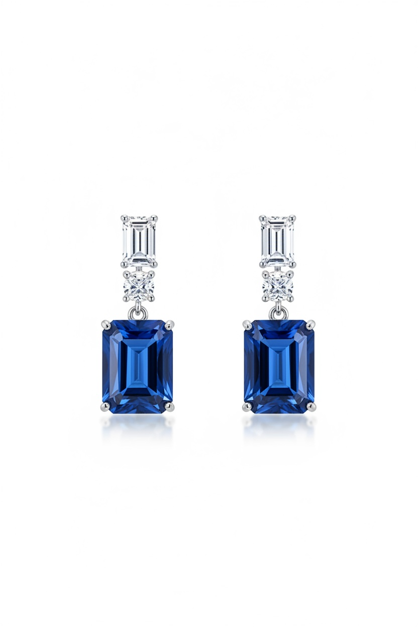 Winslet Sapphire Earrings Silver