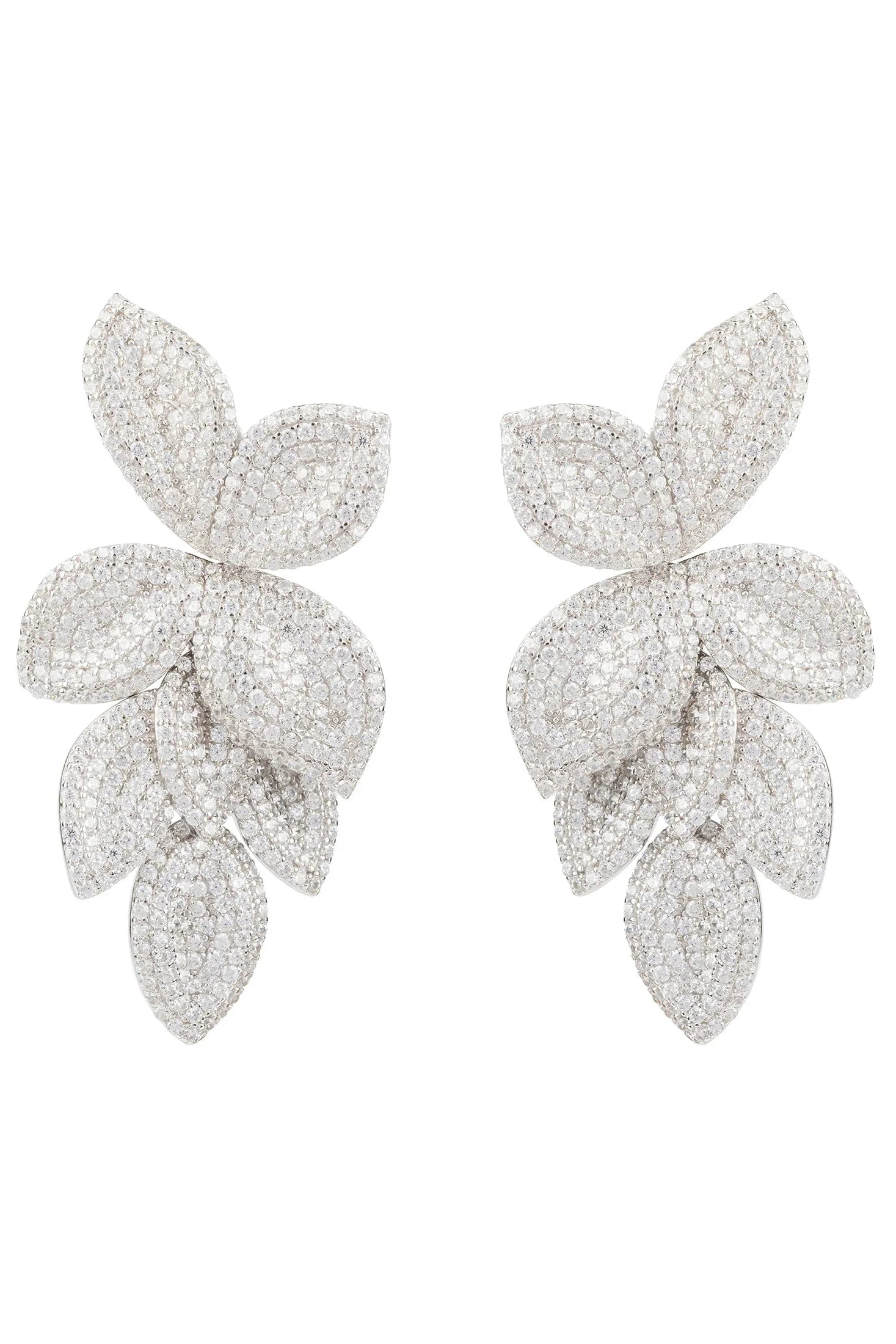 Silver leaf earrings.