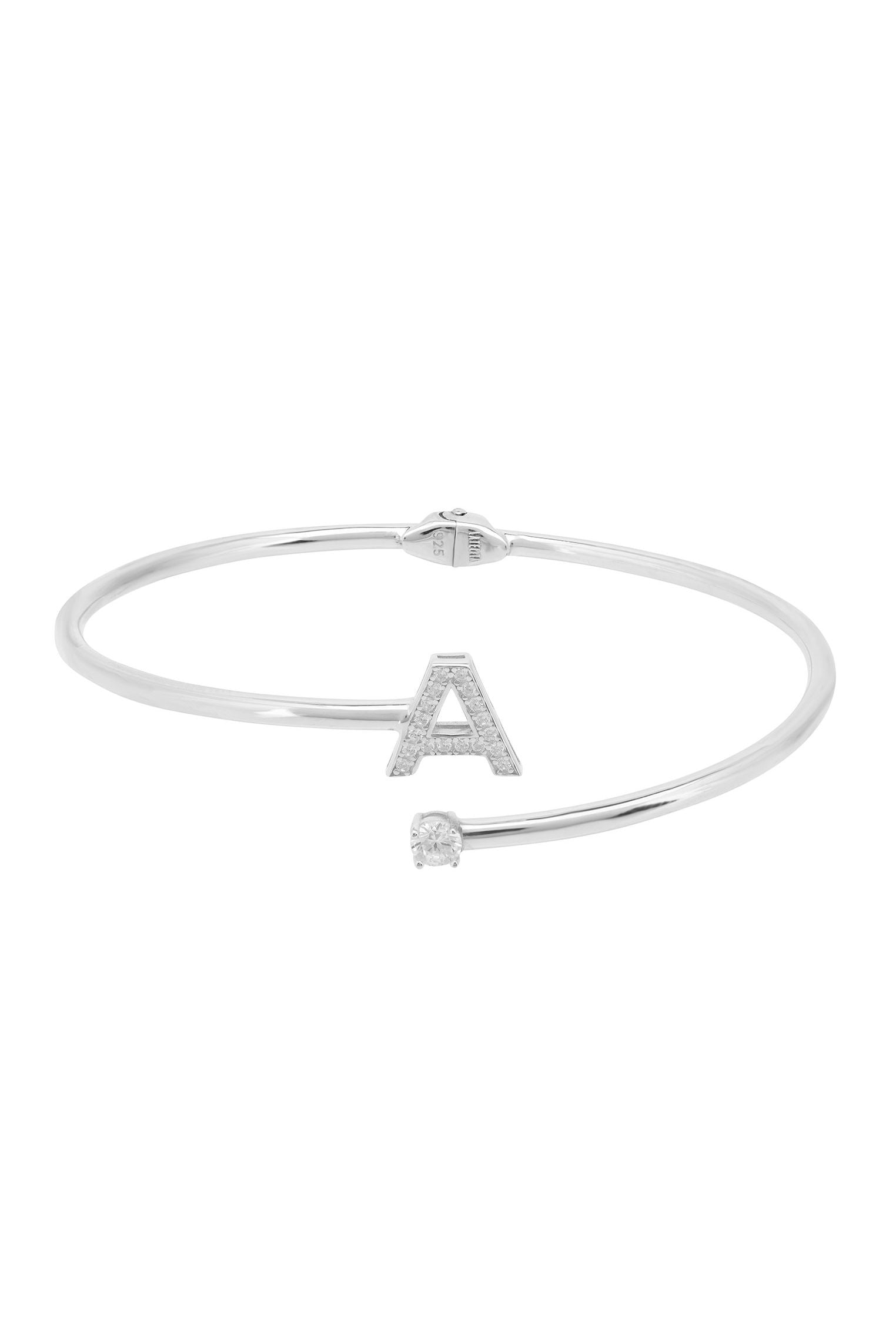 Initial 'A' silver bracelet.