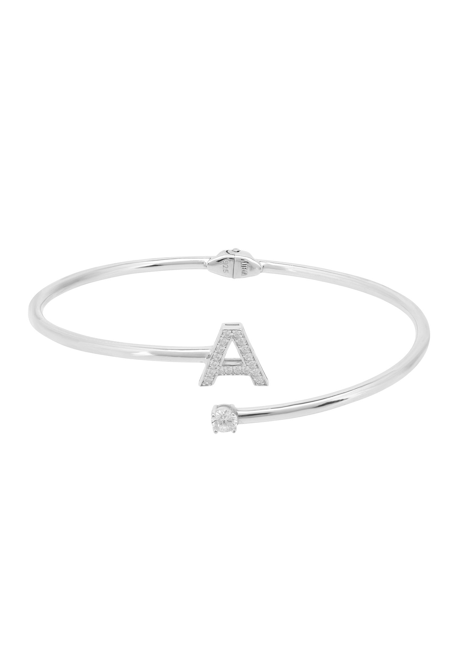 Initial 'A' silver bracelet.