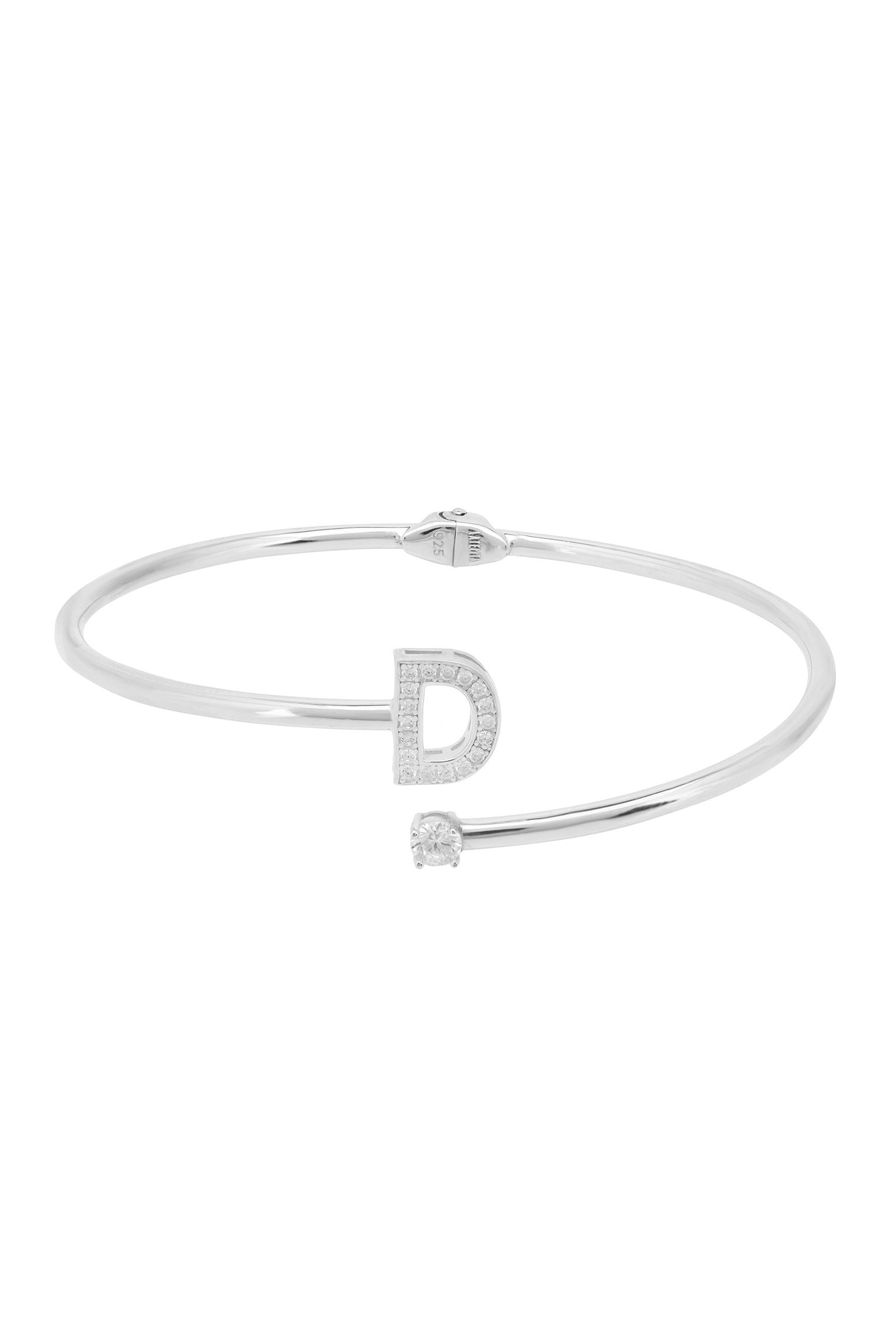 Initial 'D' silver bracelet.