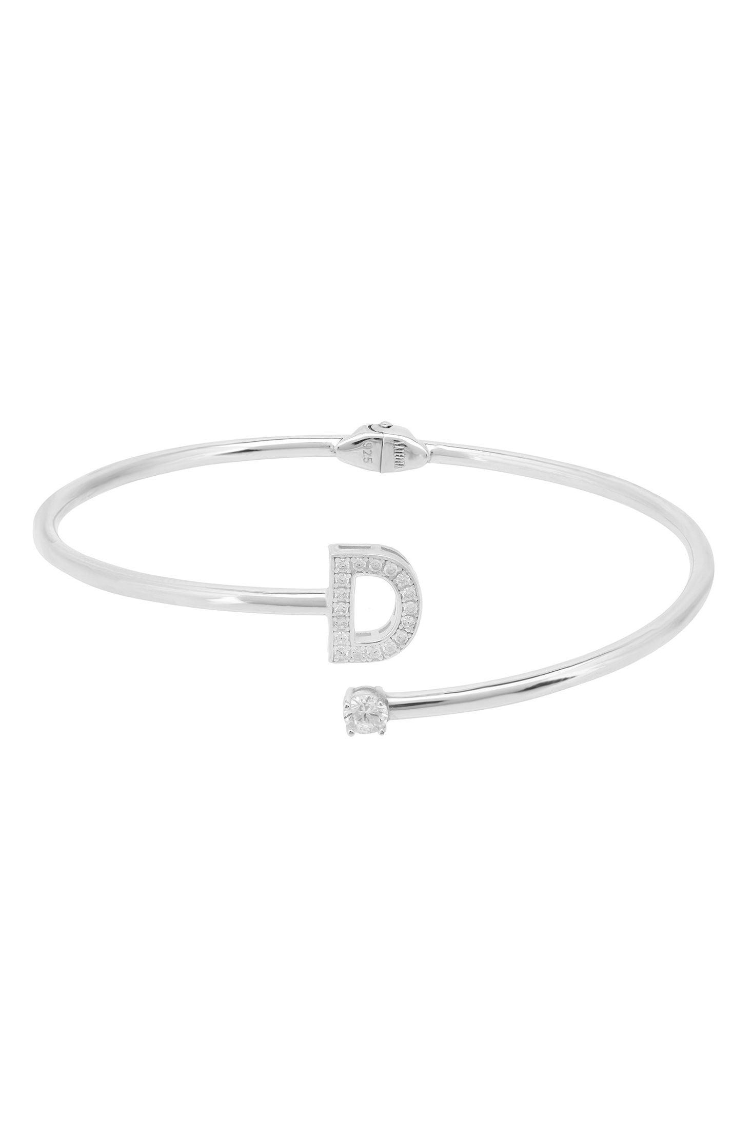 Initial 'D' silver bracelet.