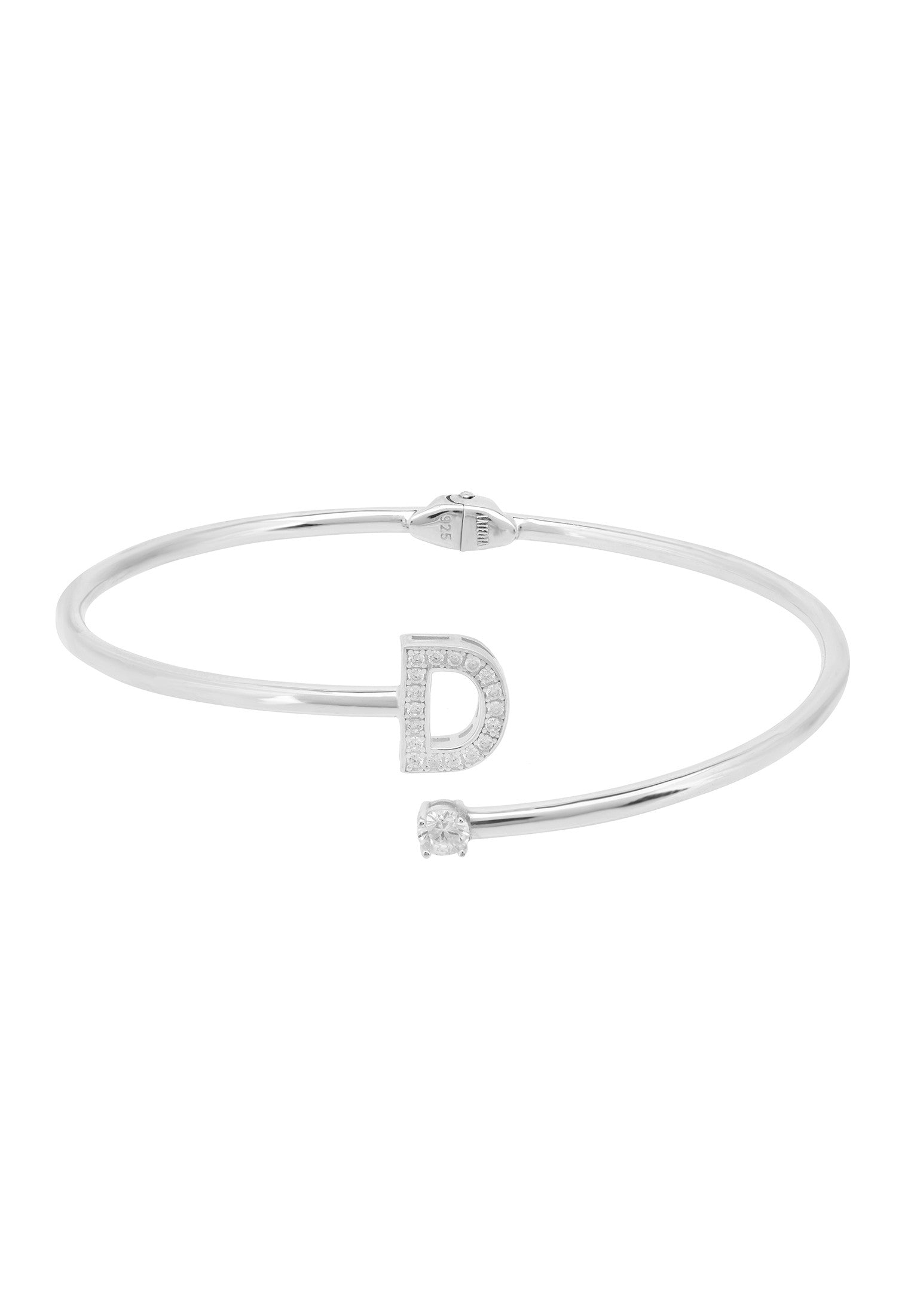 Initial 'D' silver bracelet.