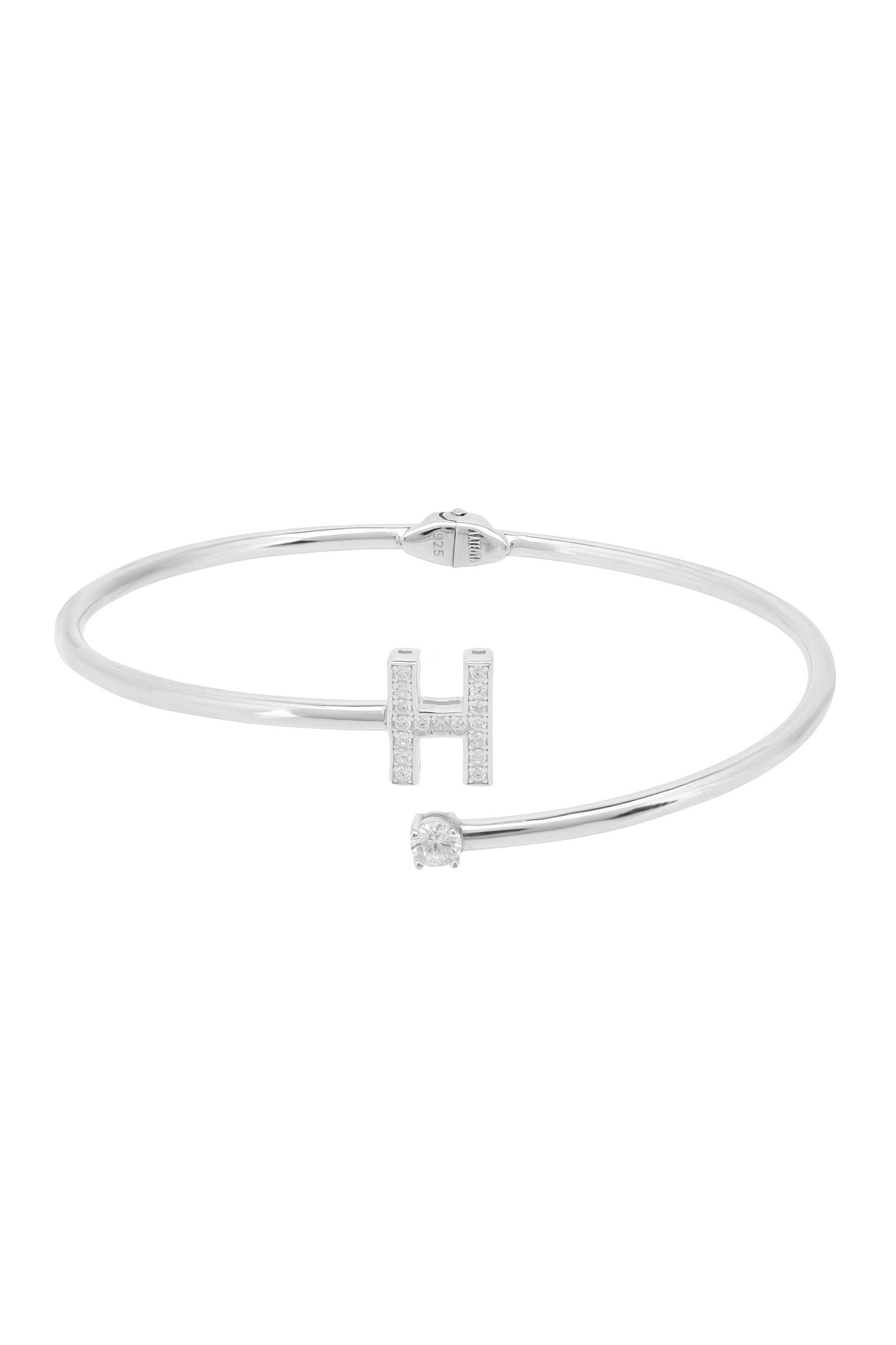 Initial 'H' silver bracelet.