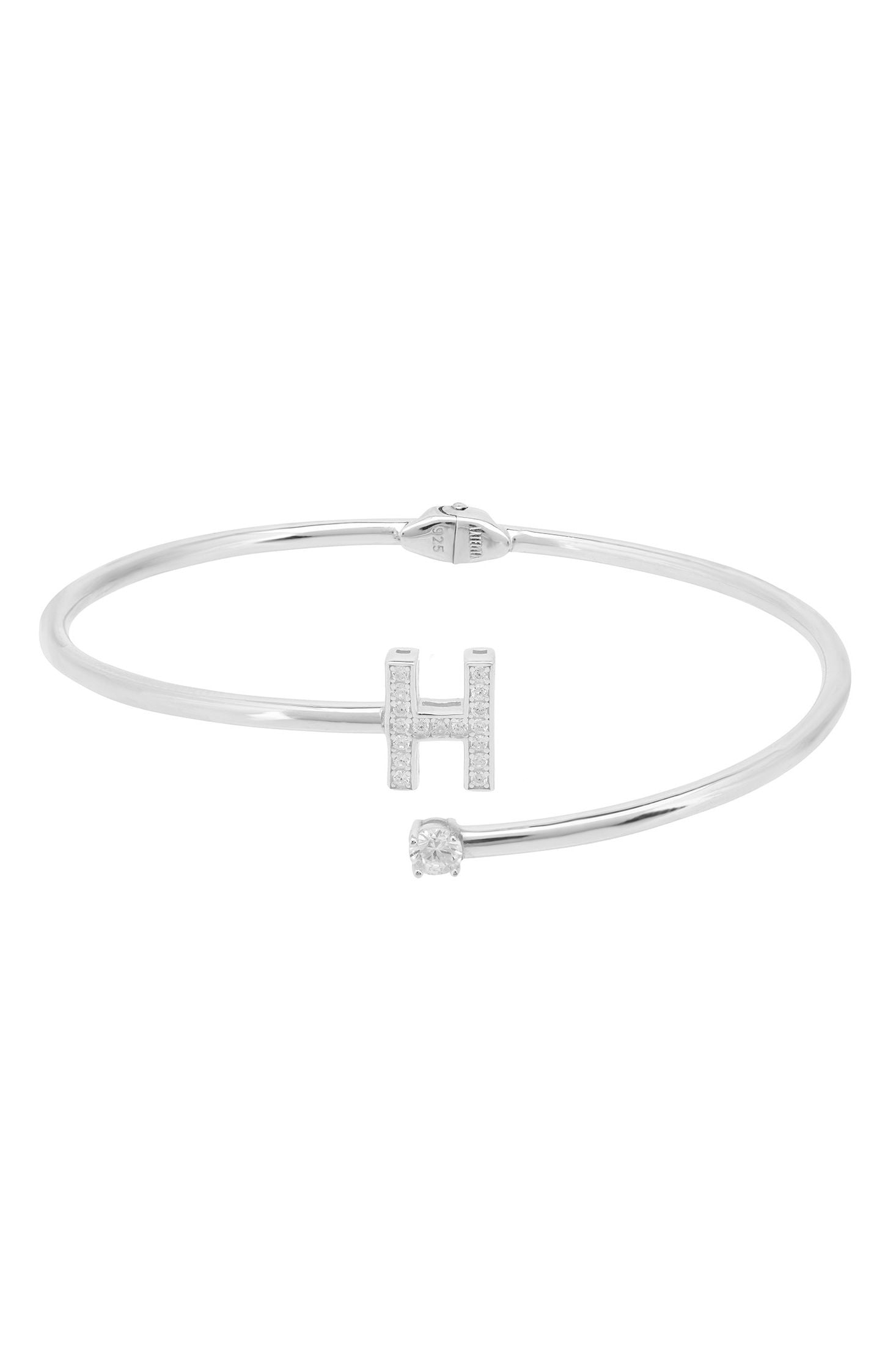 Initial 'H' silver bracelet.