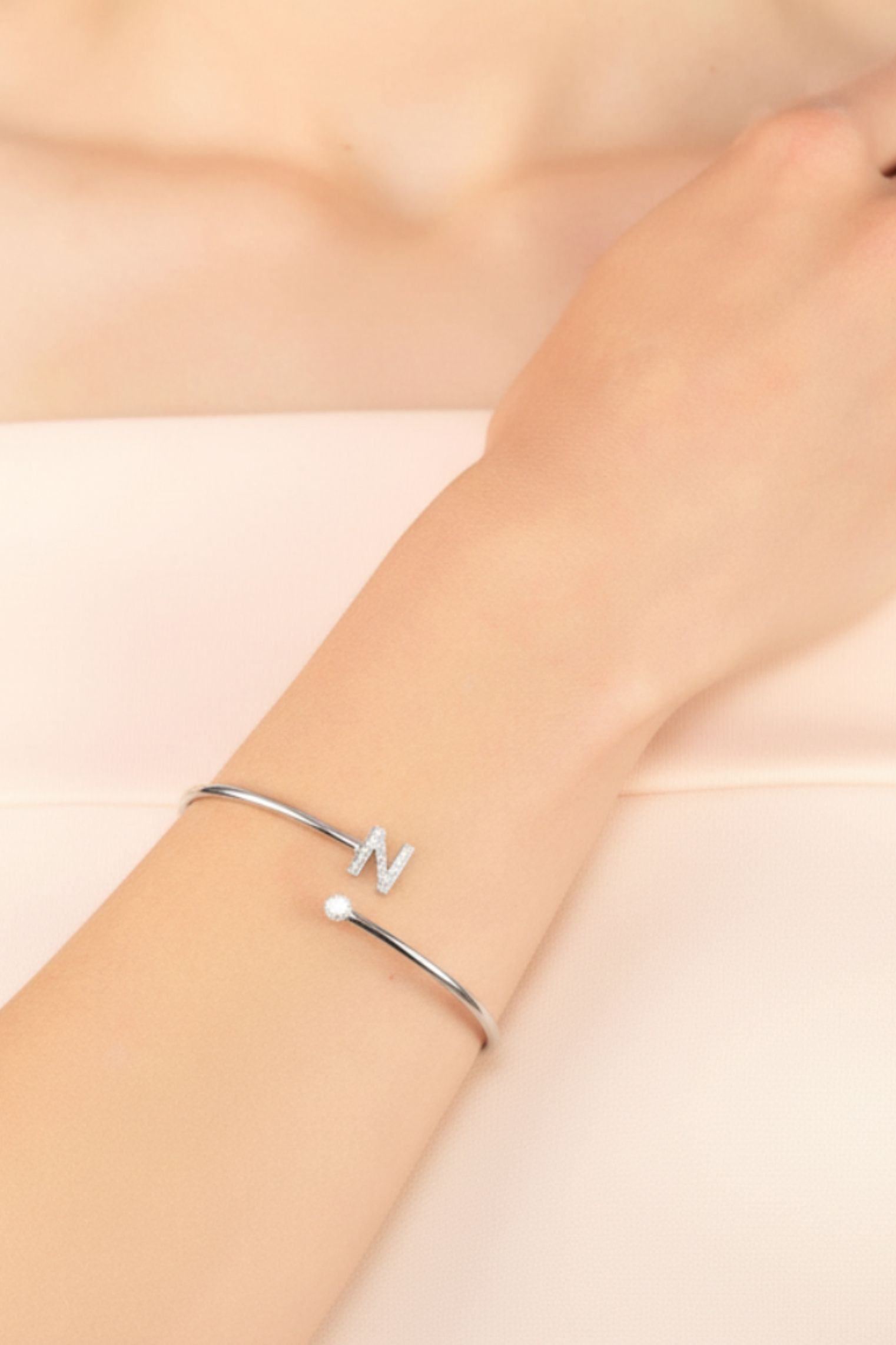 The bracelet worn by a model.