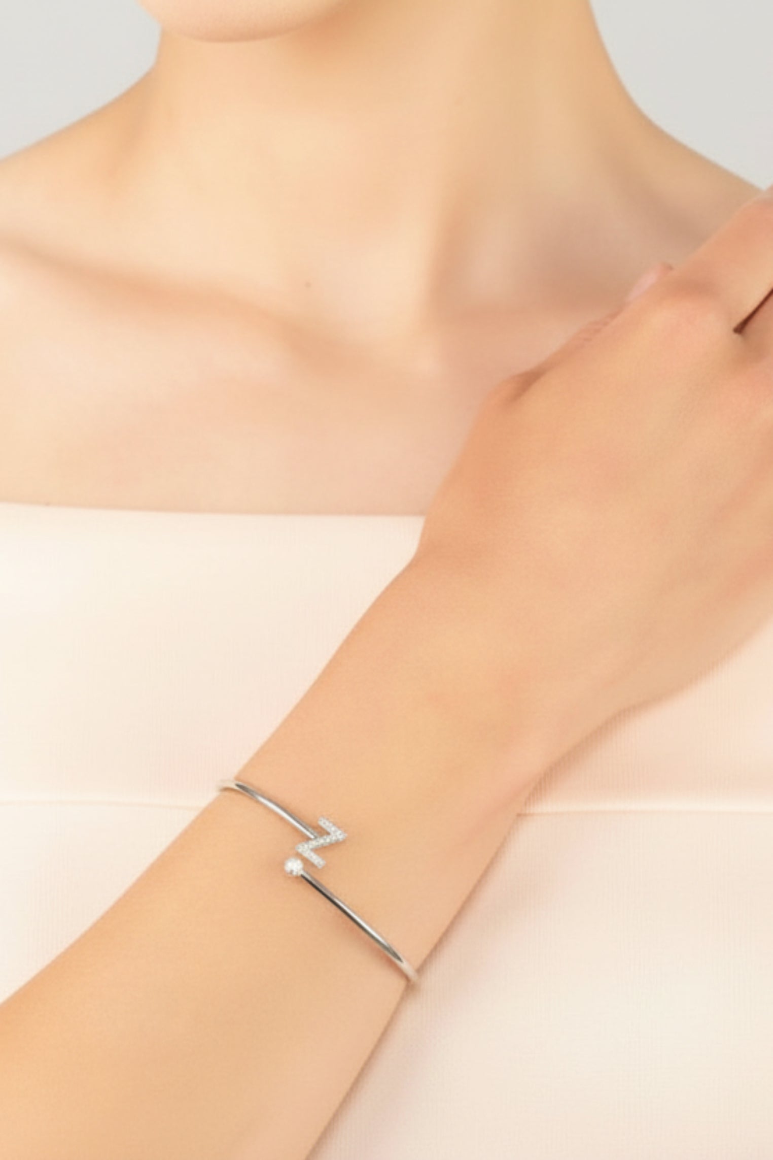 The bracelet worn by a model.