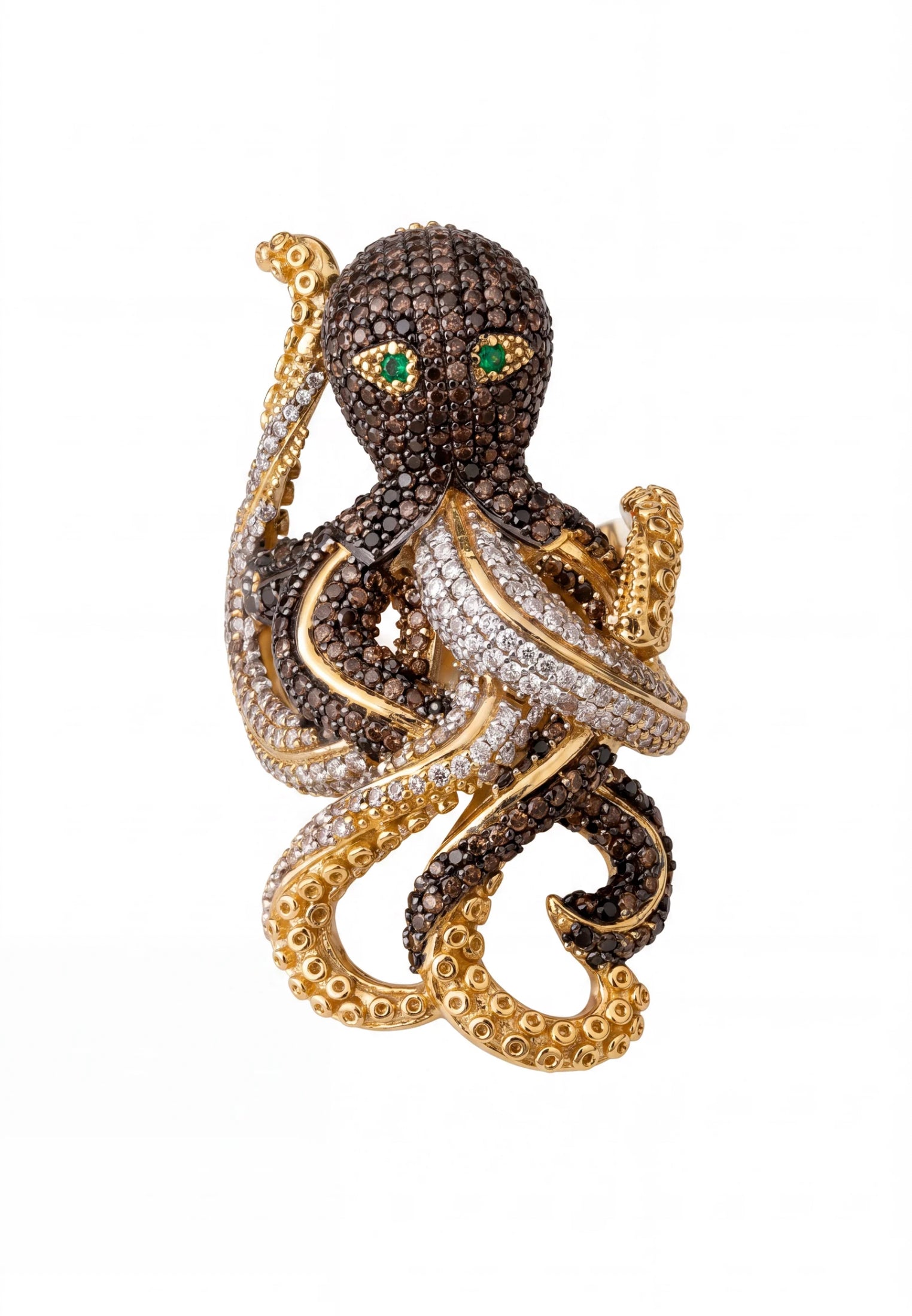 Octopus Cocktail Ring Nordic Gold Adjustable