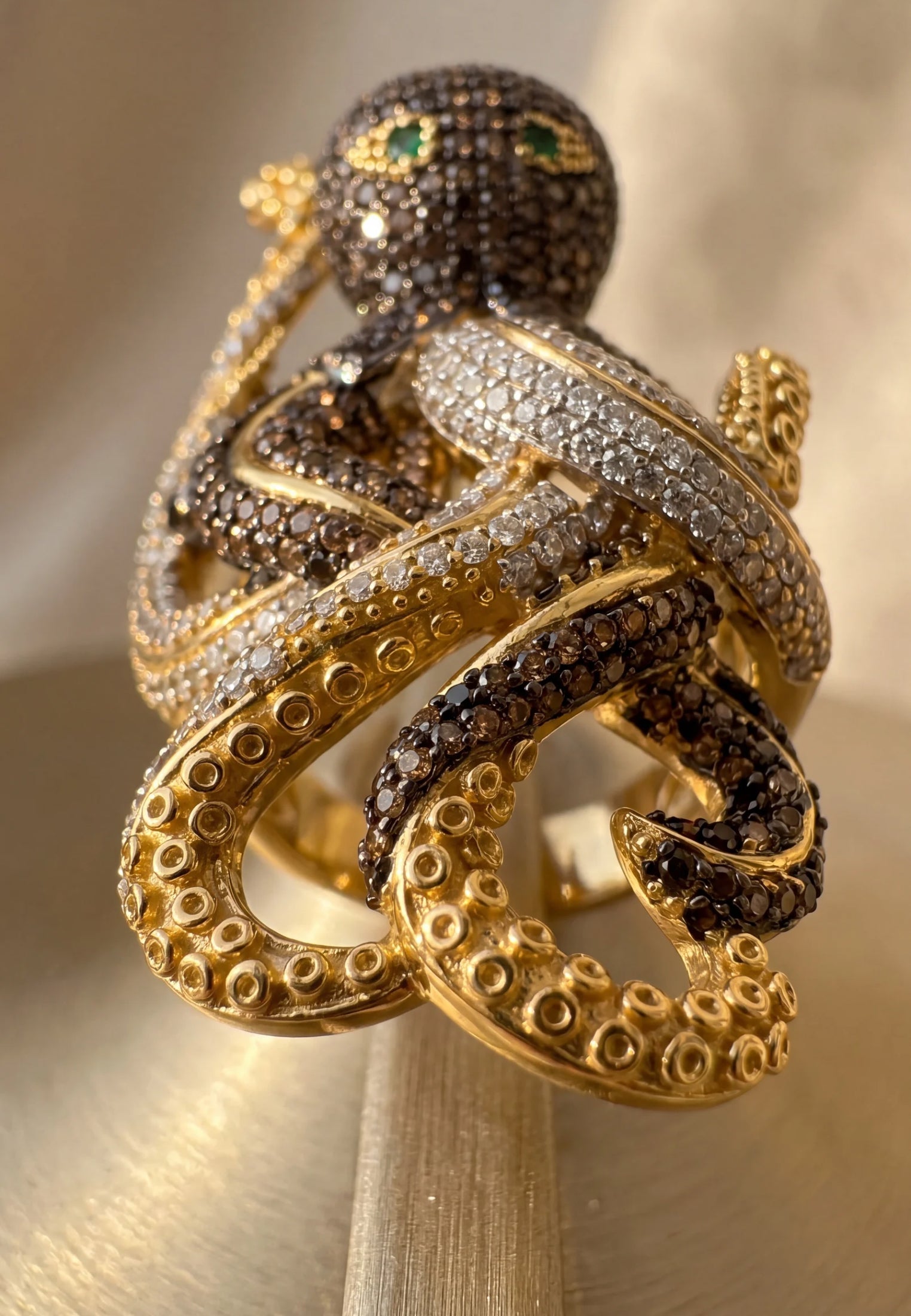 Octopus Cocktail Ring Nordic Gold Adjustable