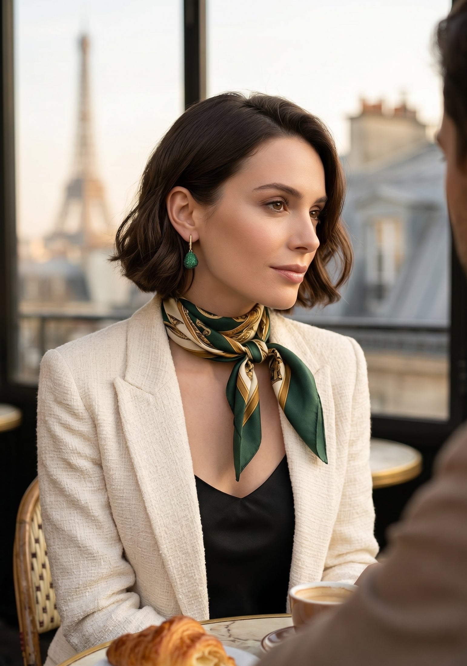 Valerie Pear Drop Gemstone Earring Gold Emerald Green