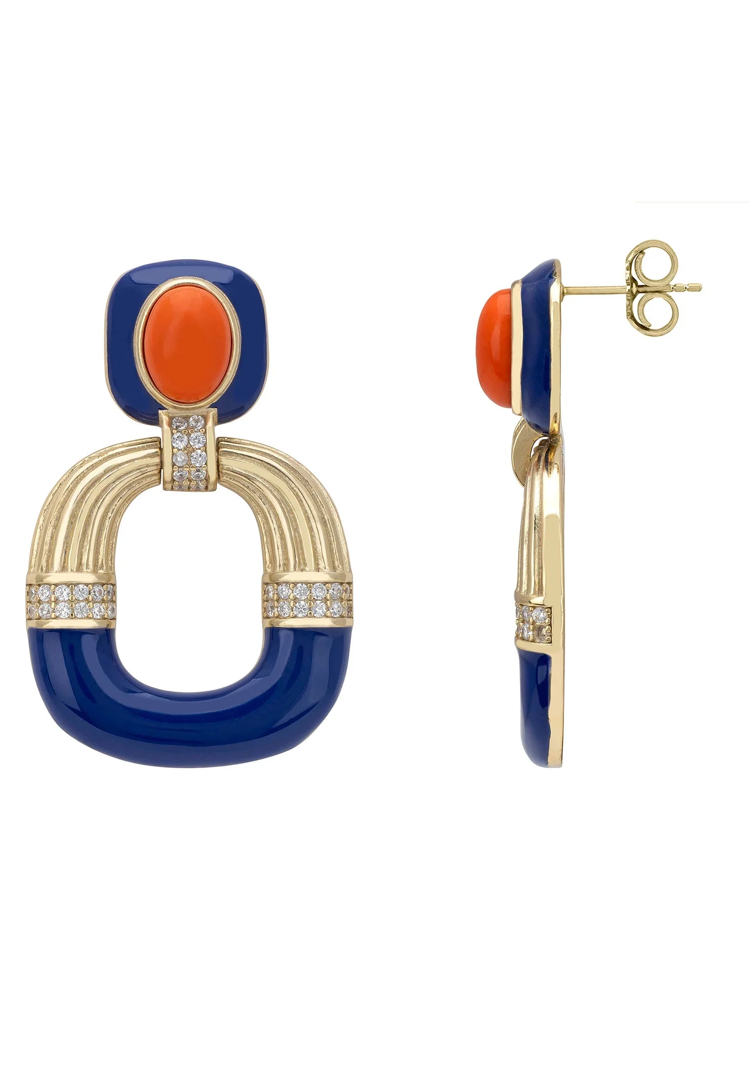 Push backing of the earrings.