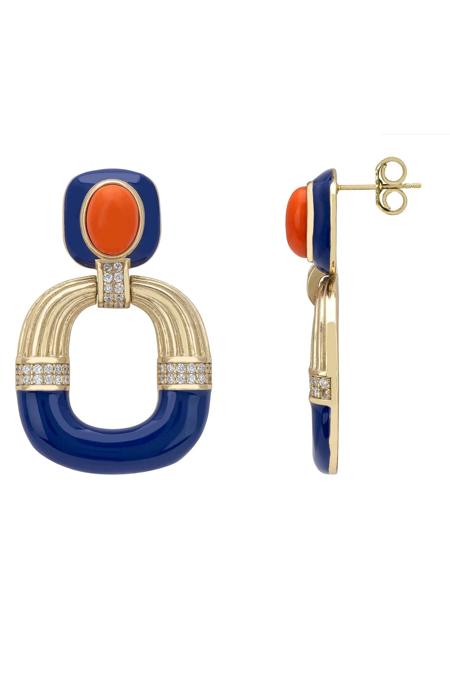 Push backing of the earrings.