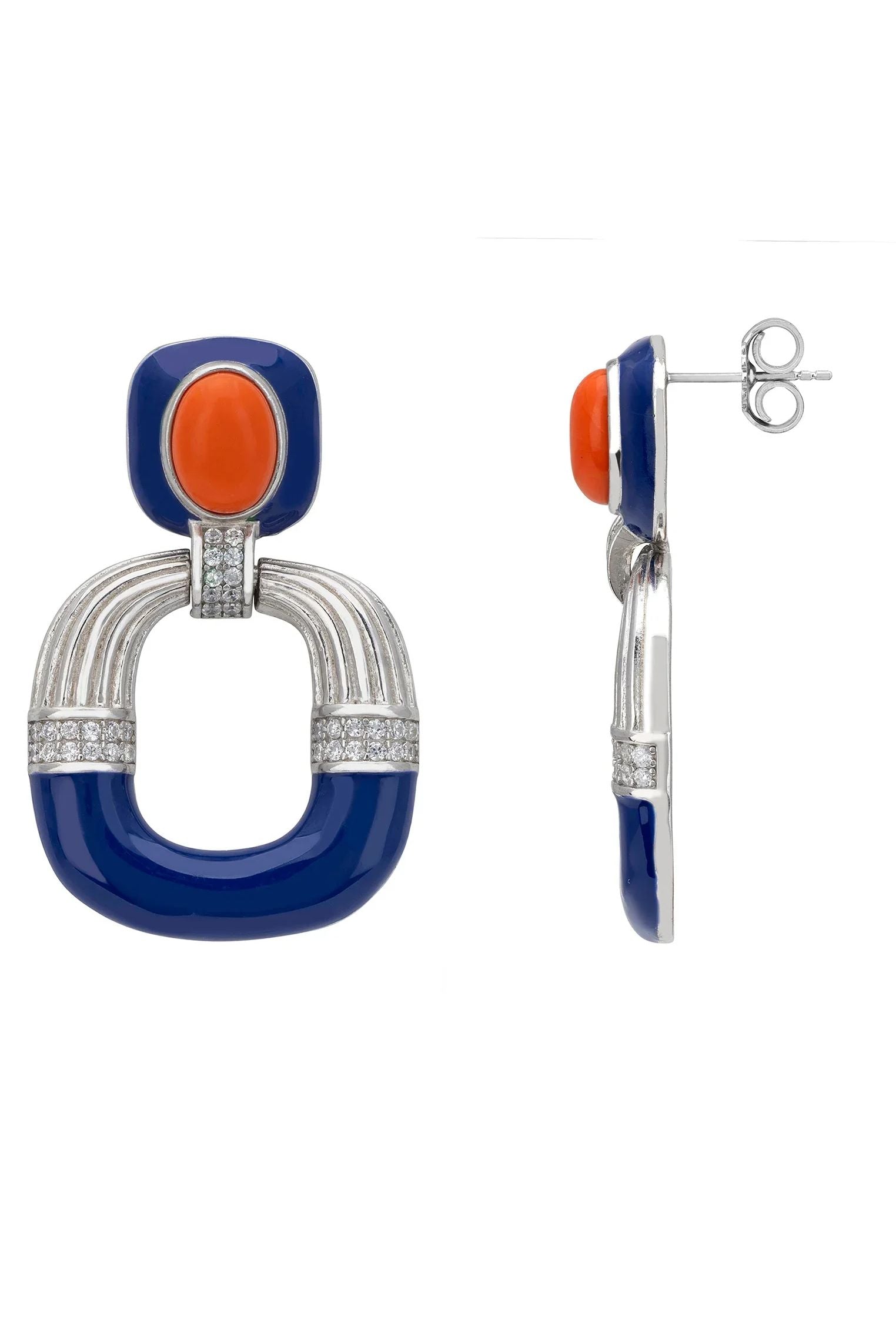 Push backing of the earrings.