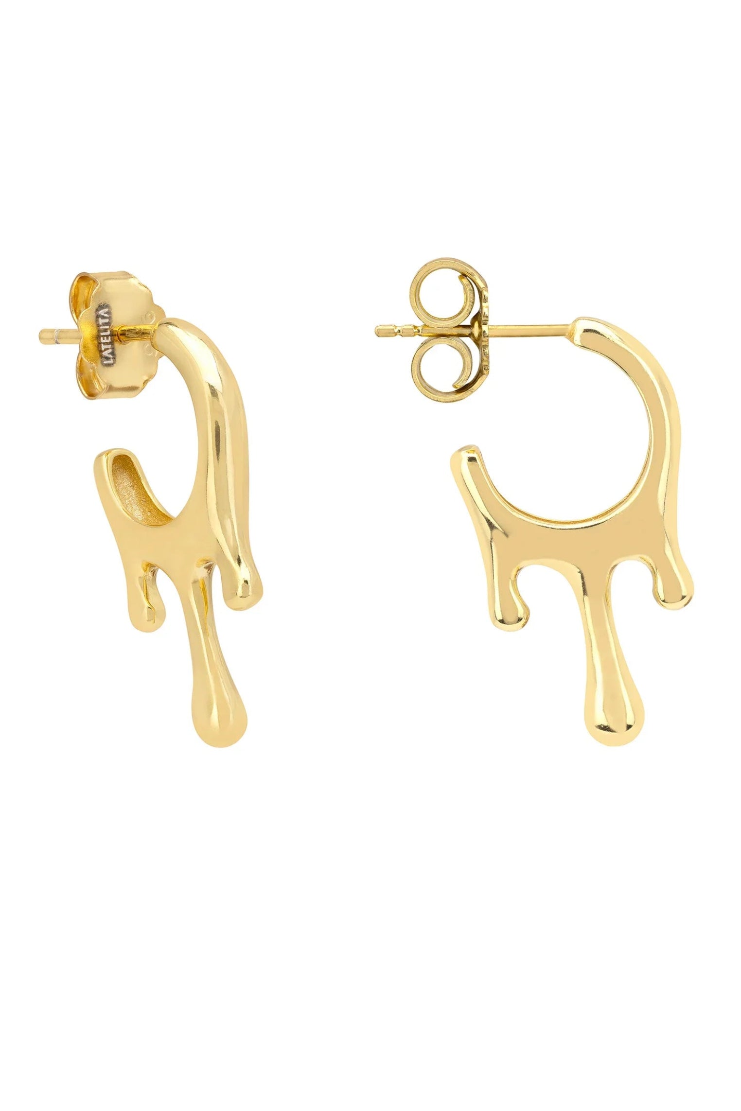 Push backing of the earrings.