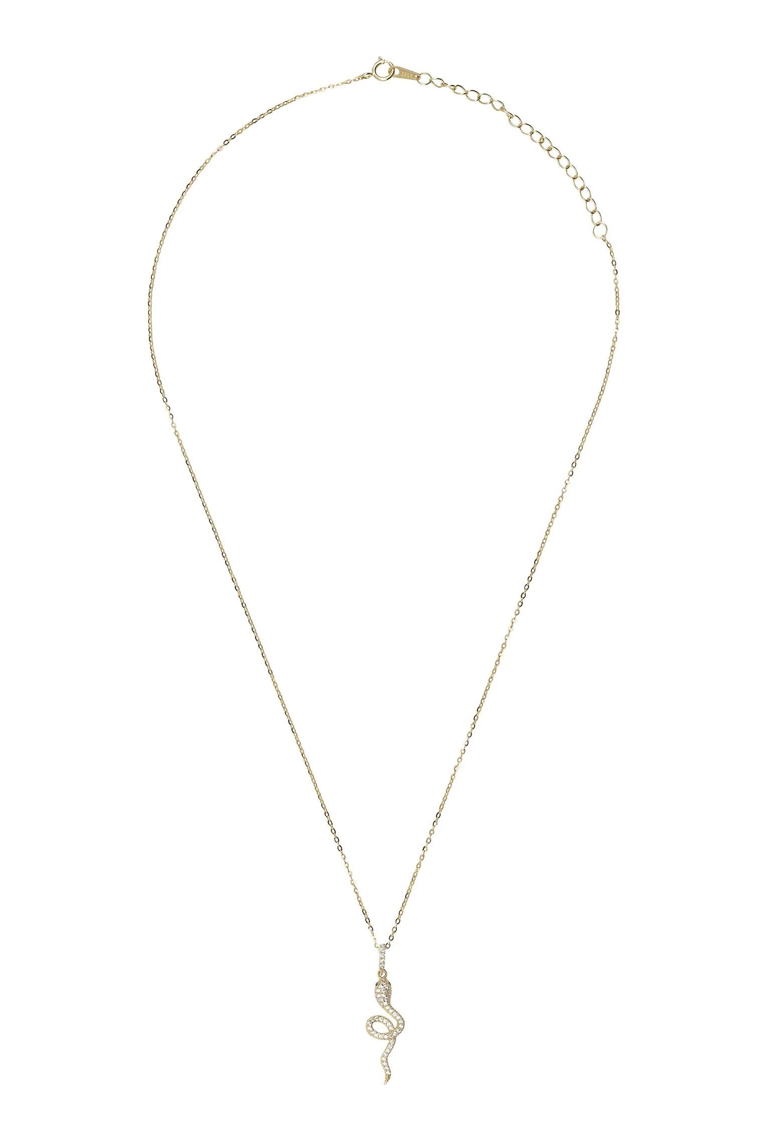 Diamond and gold snake necklace.