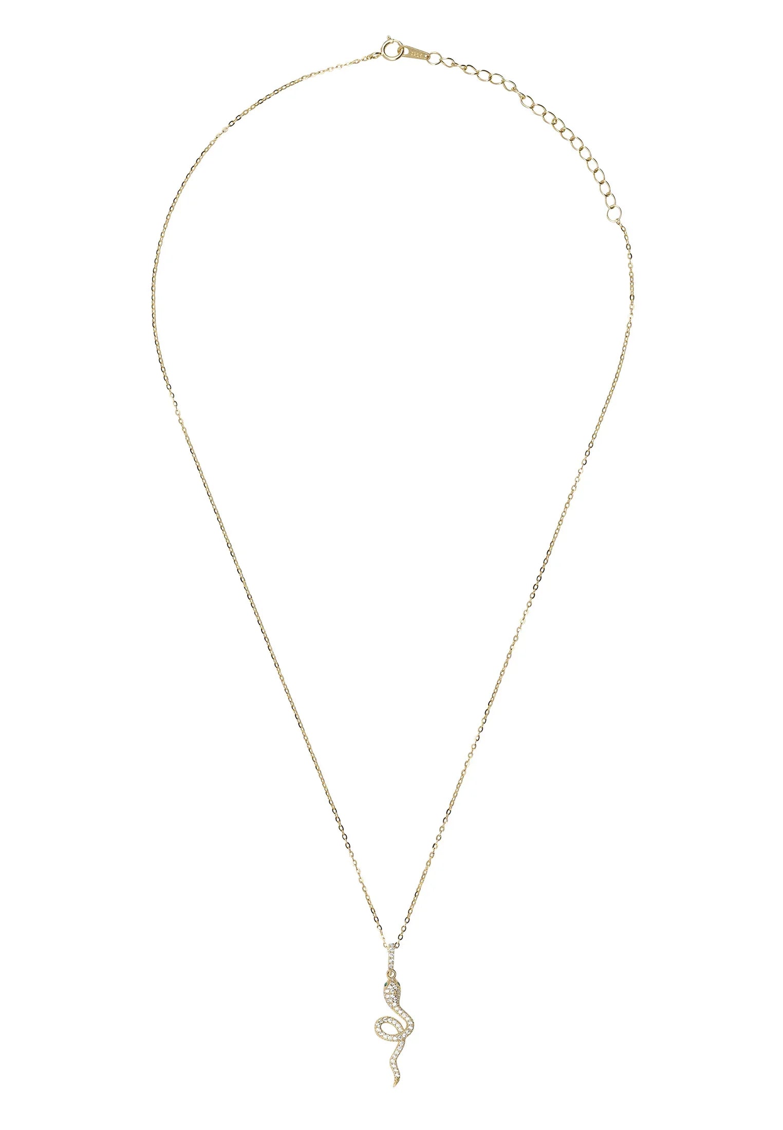 Diamond and gold snake necklace.