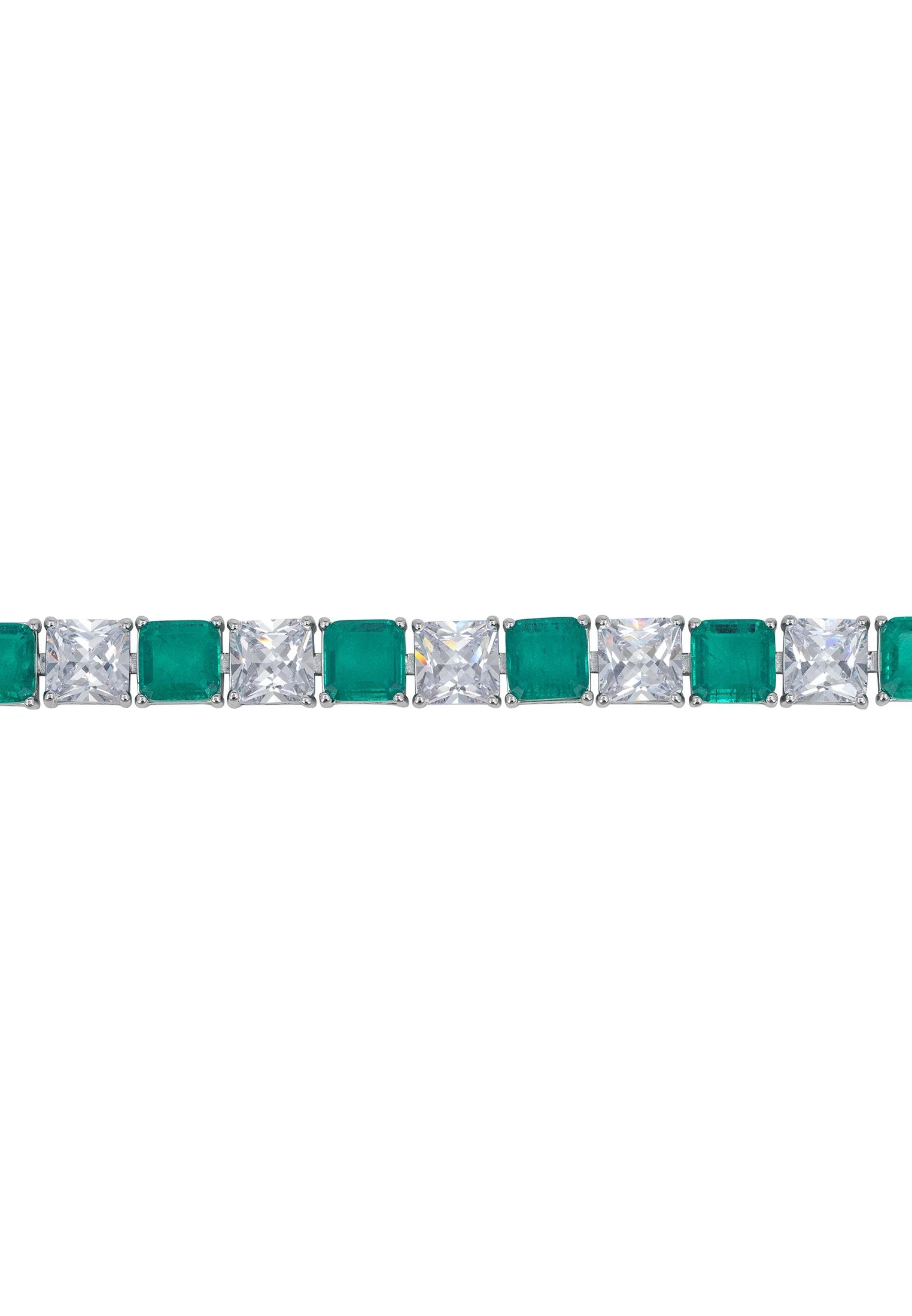 Square emerald and diamond bracelet.