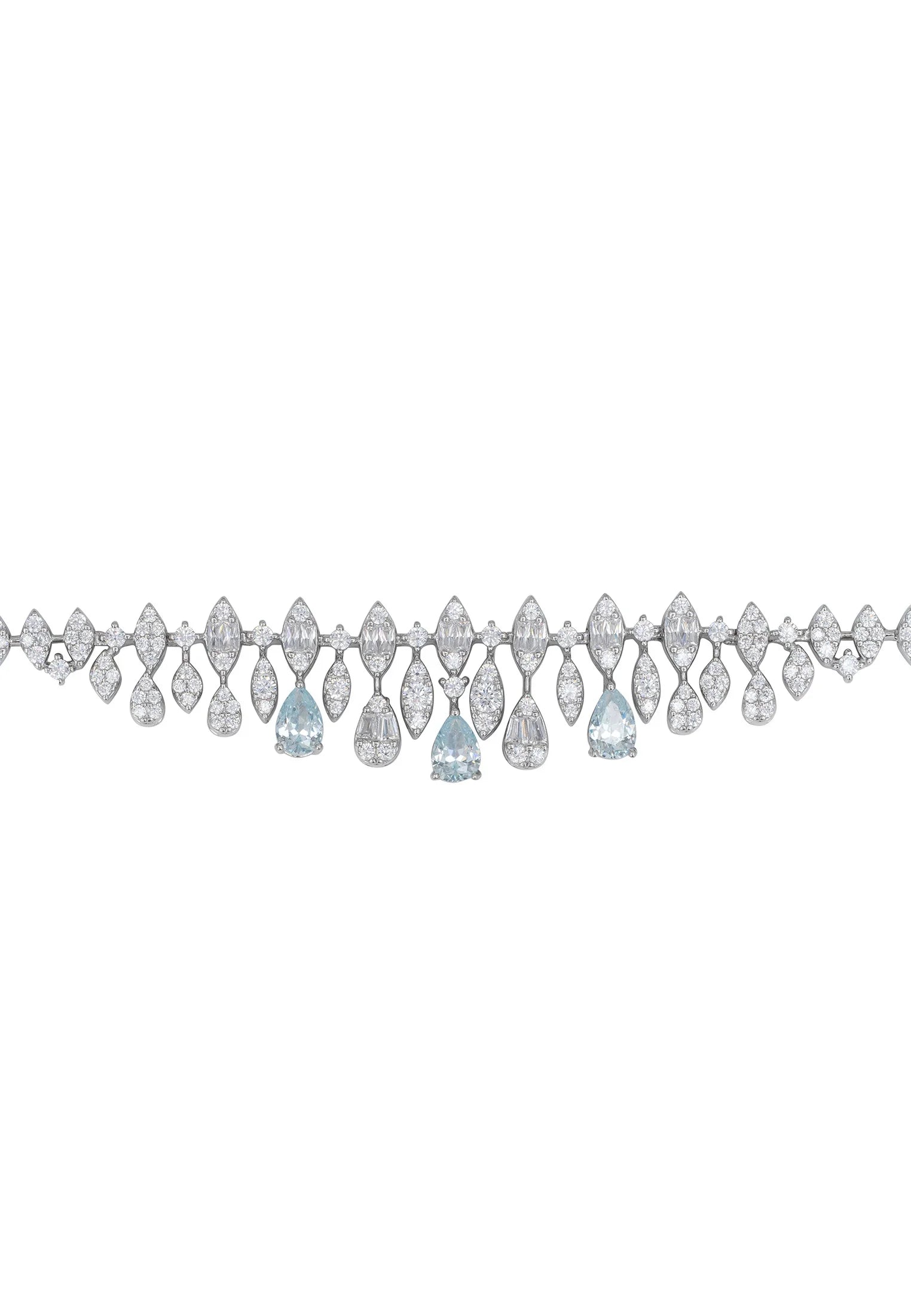 Aquamarine teardrops diamond bracelet.