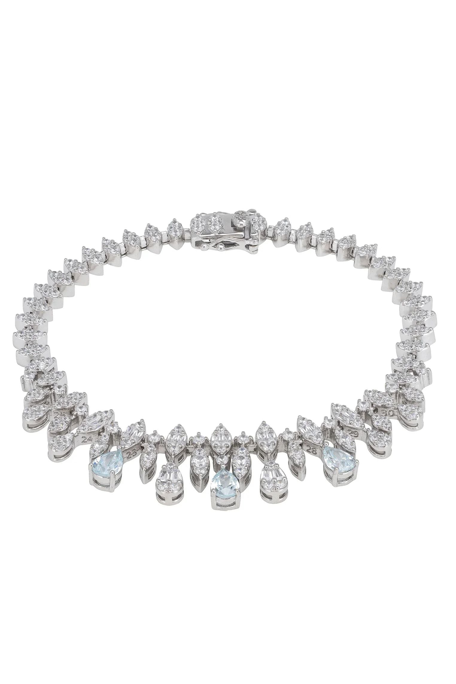 Aquamarine teardrops diamond bracelet.