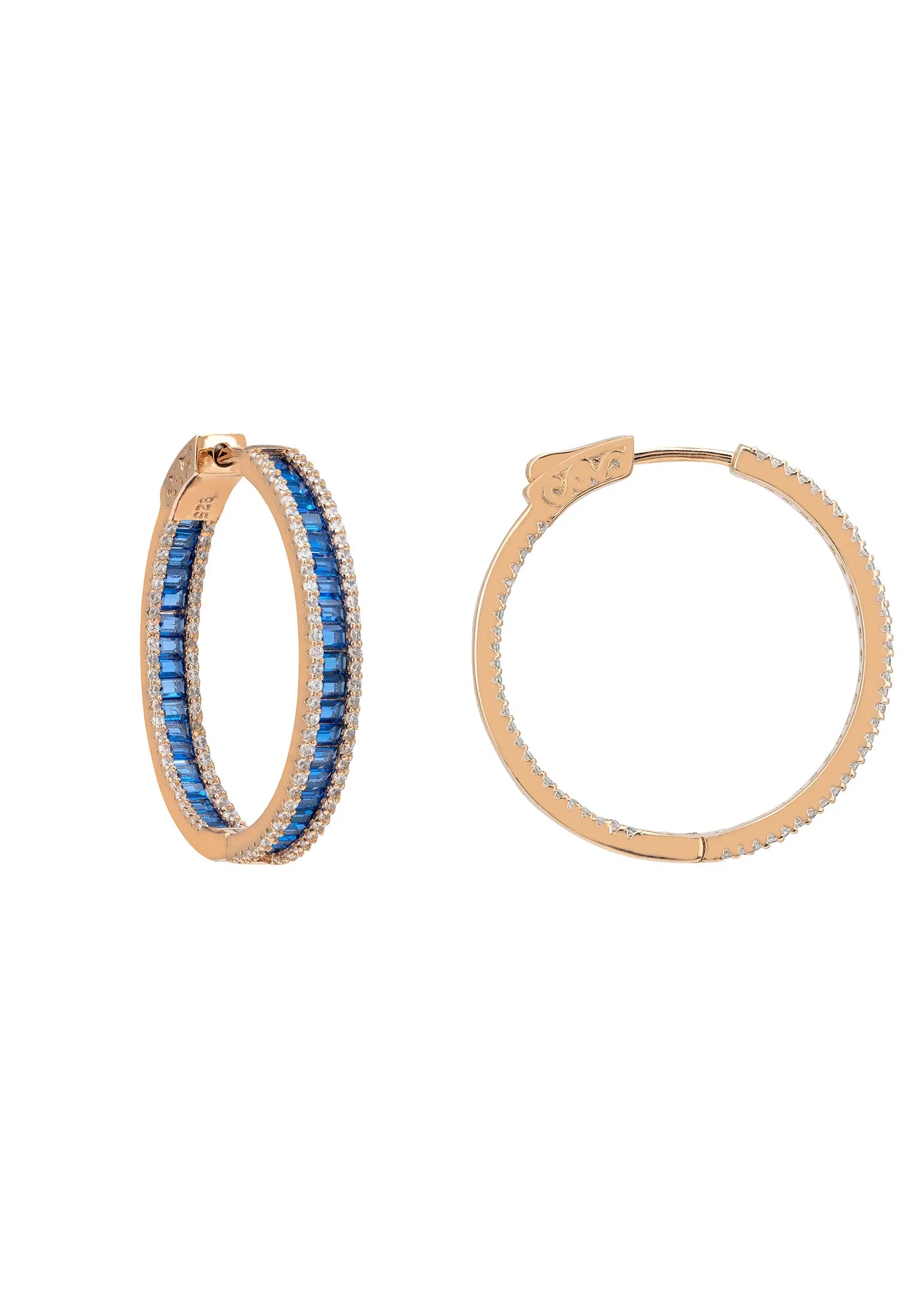 The hinge of the hoop earrings.