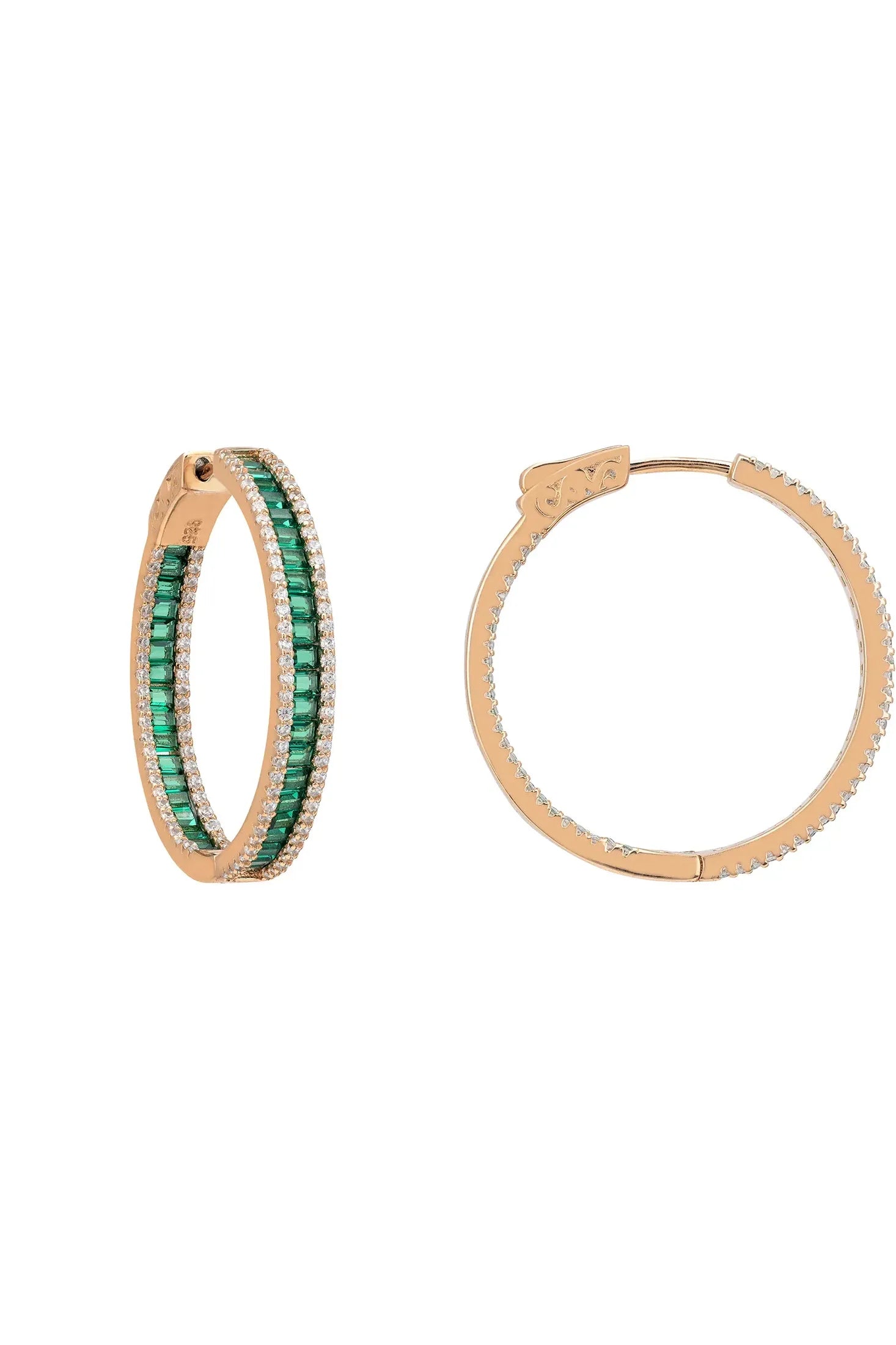 The hinge of the hoop earrings.