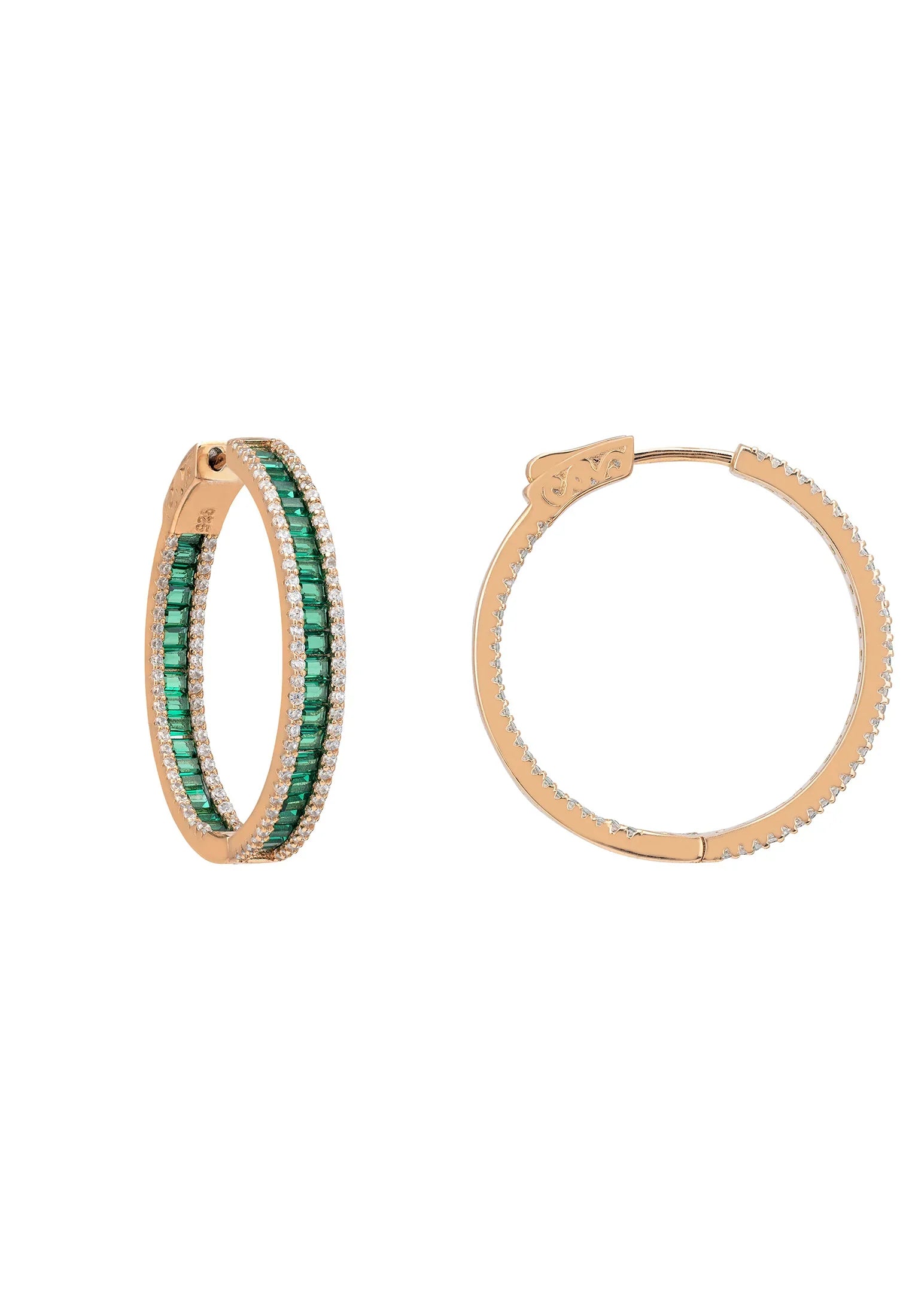 The hinge of the hoop earrings.