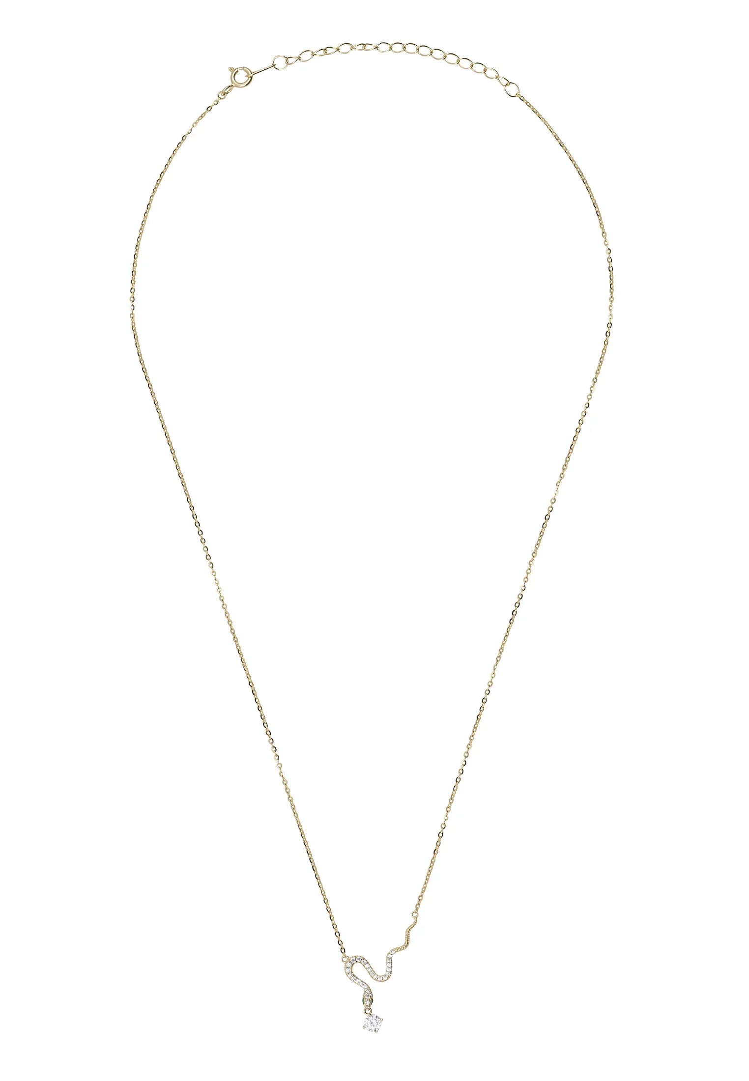 Diamond and gold slithering snake necklace.