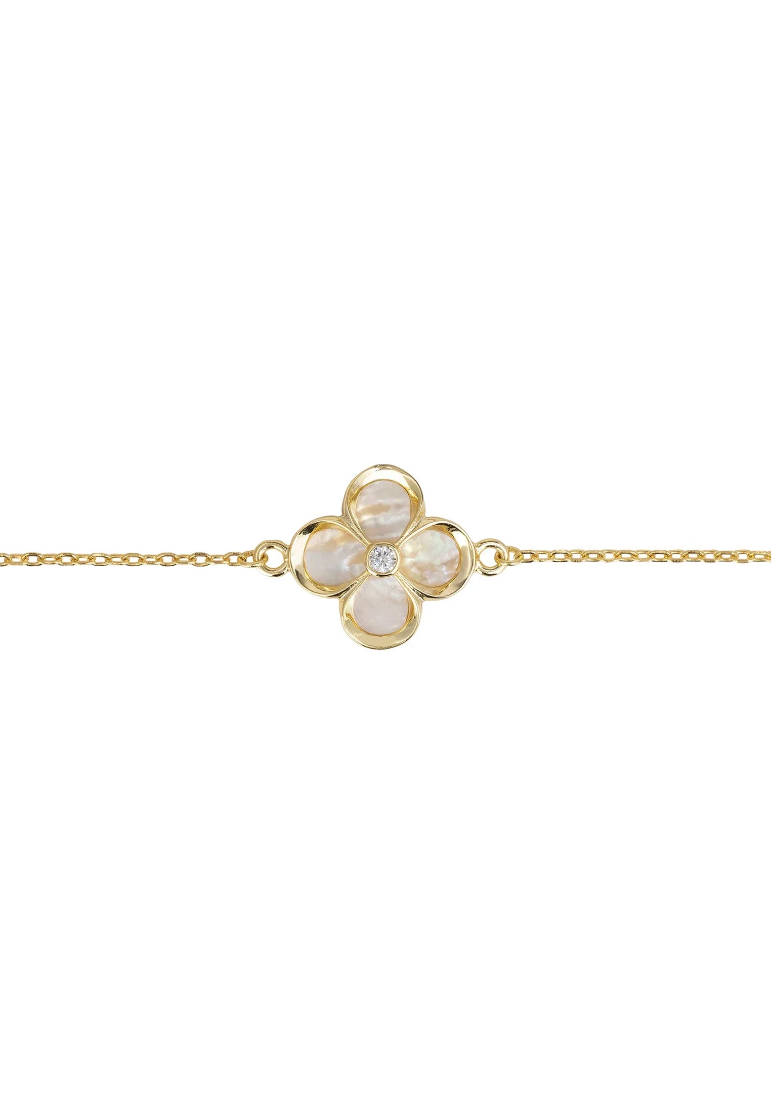 Pearl flower gold bracelet.