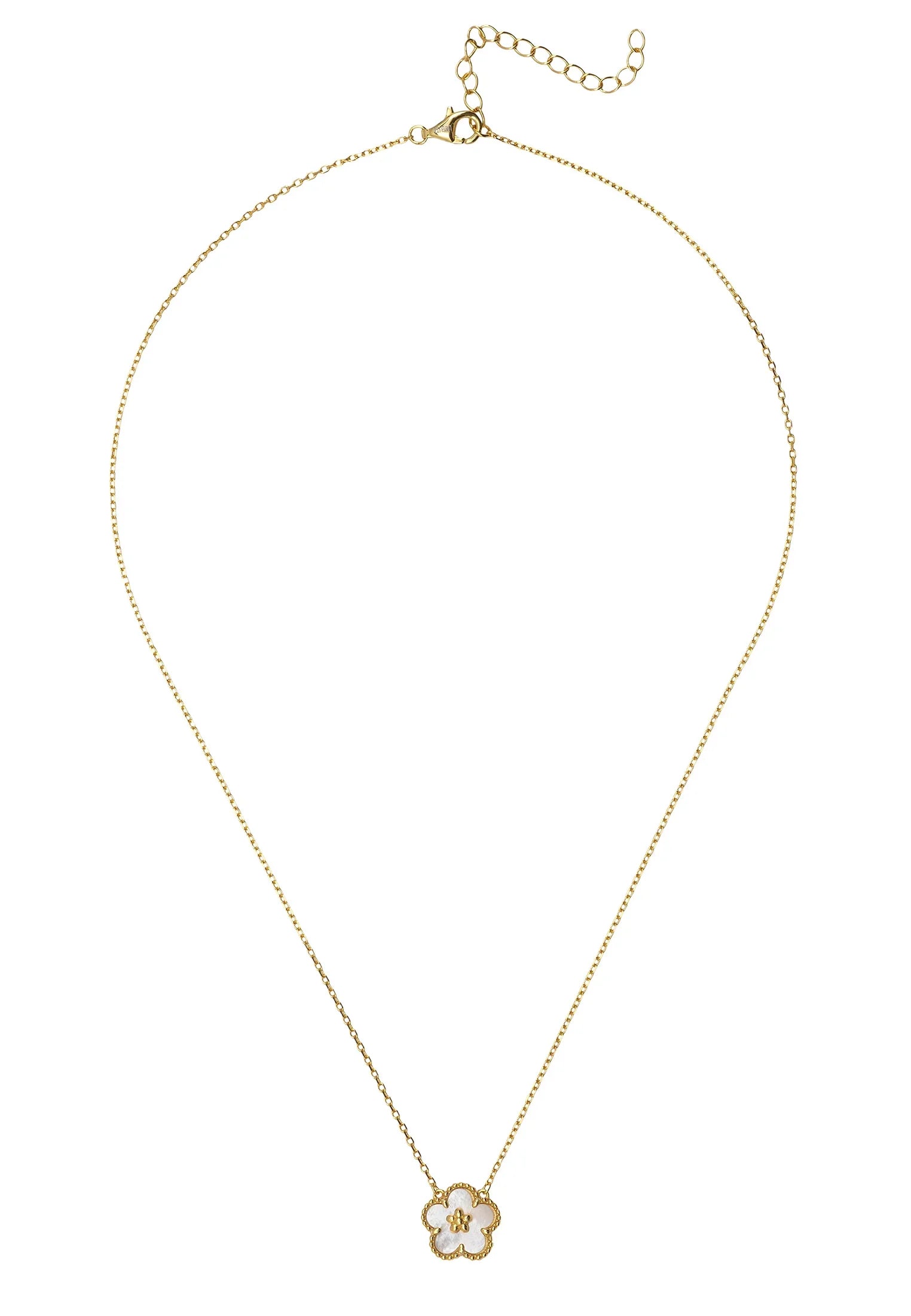 Pearl flower gold necklace.