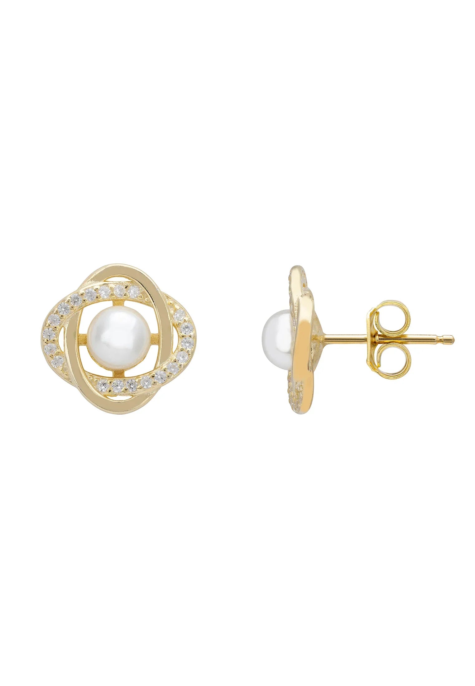 Push backing of the earrings.