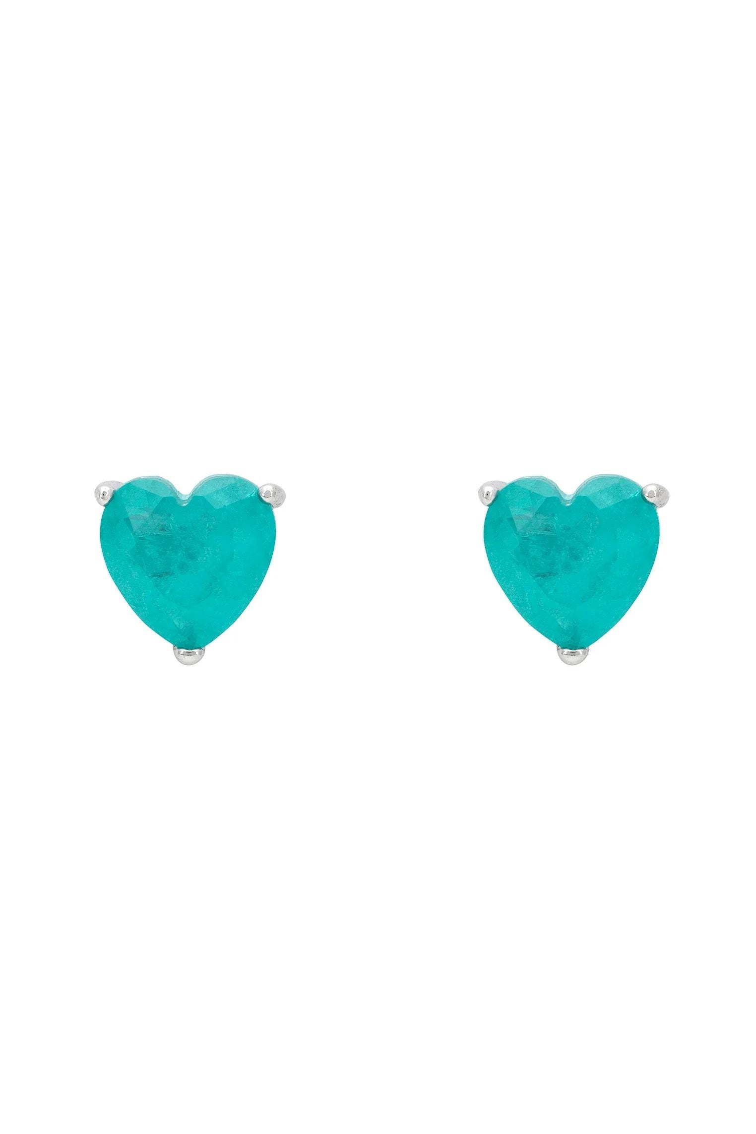 Turquoise heart stud earrings.