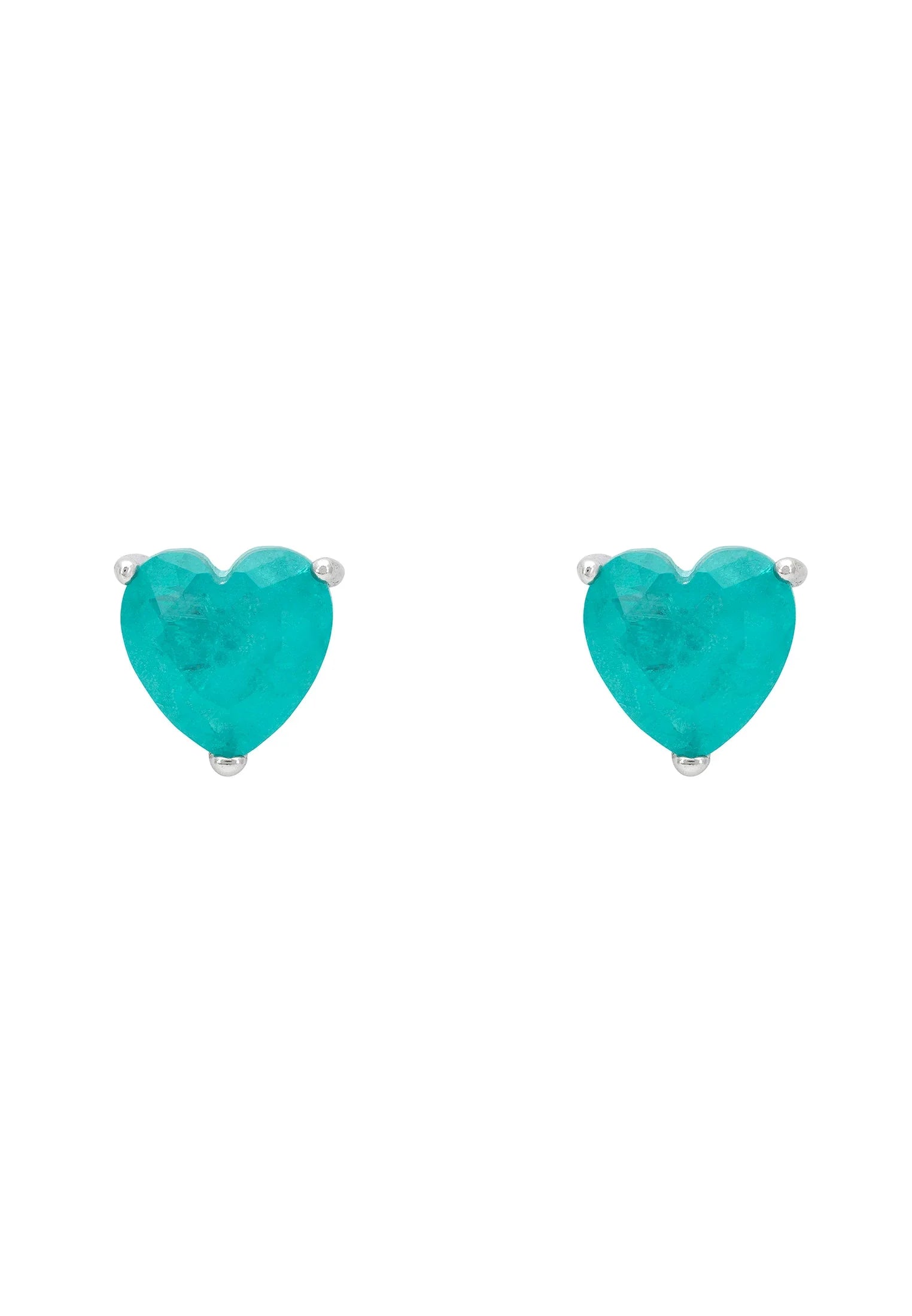 Turquoise heart stud earrings.