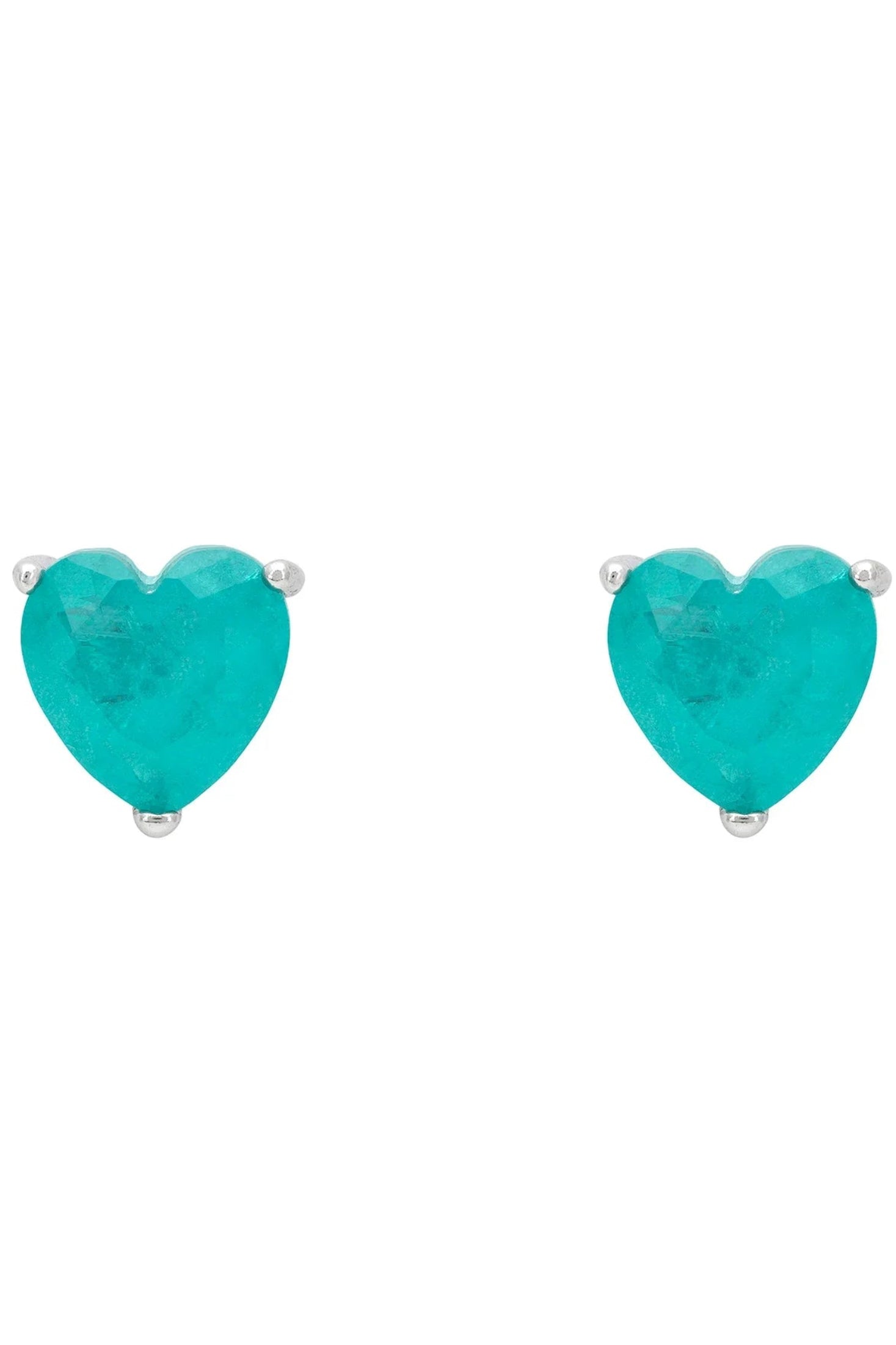 Turquoise heart stud earrings.