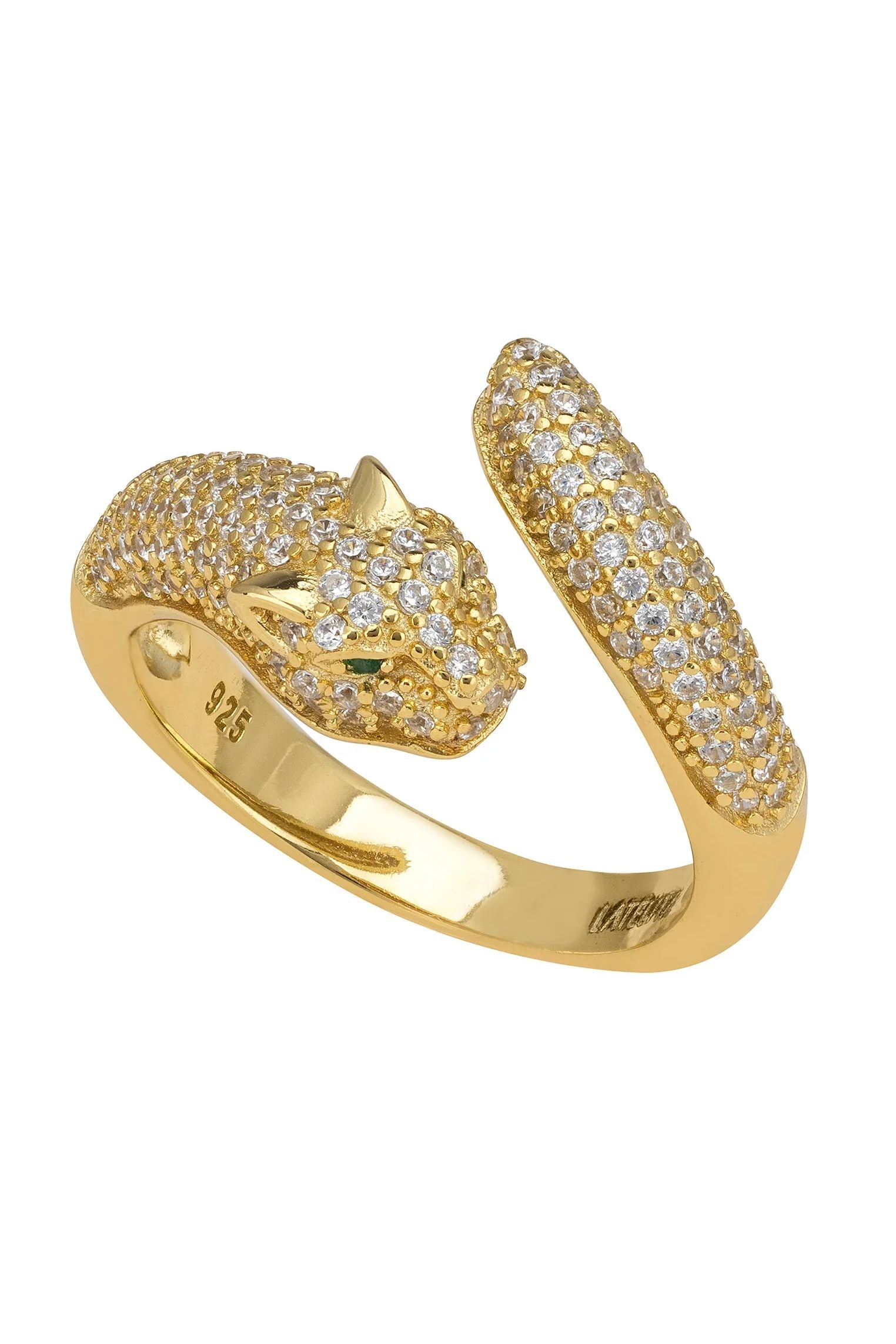 Diamond and gold jaguar ring.