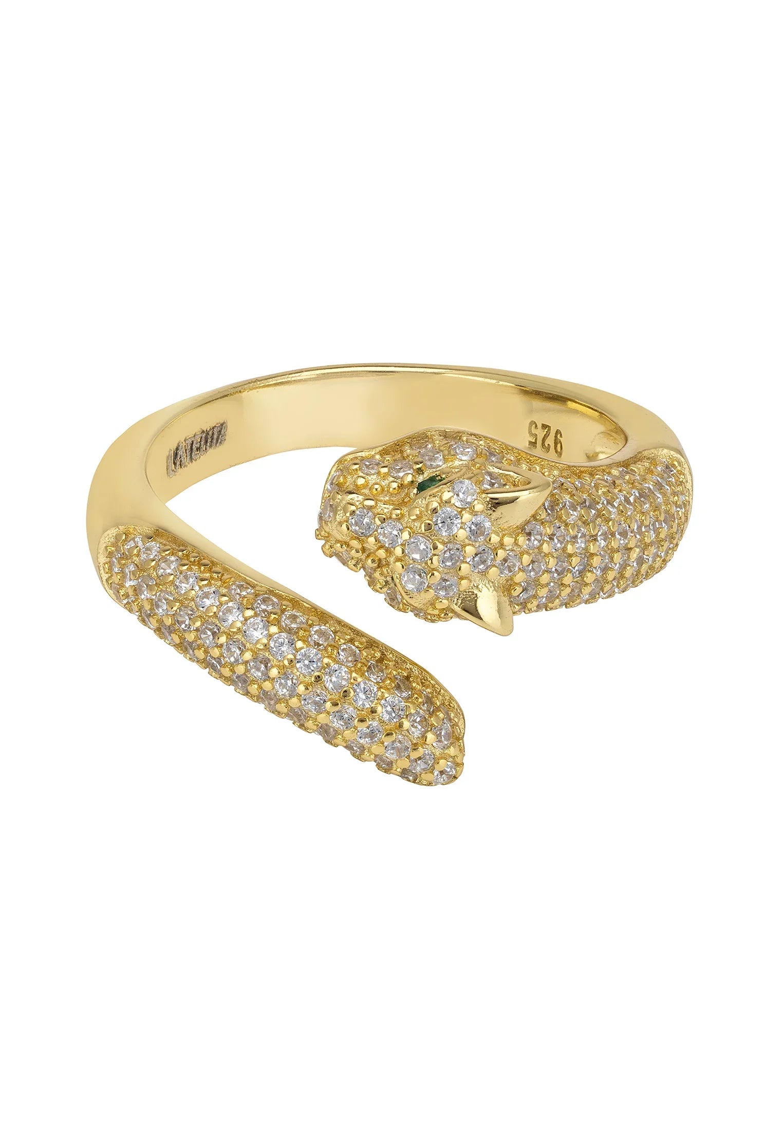 Diamond and gold jaguar ring.