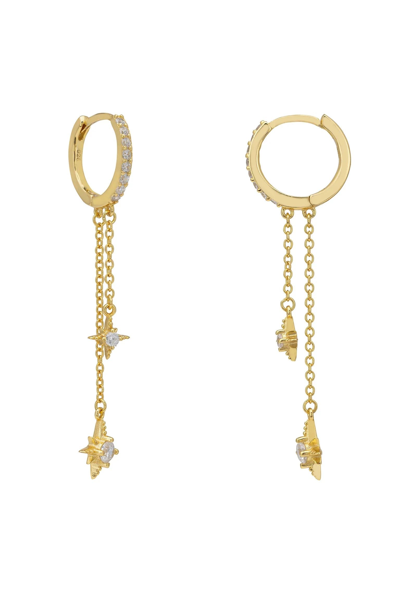 The hinge of the hoop earrings.