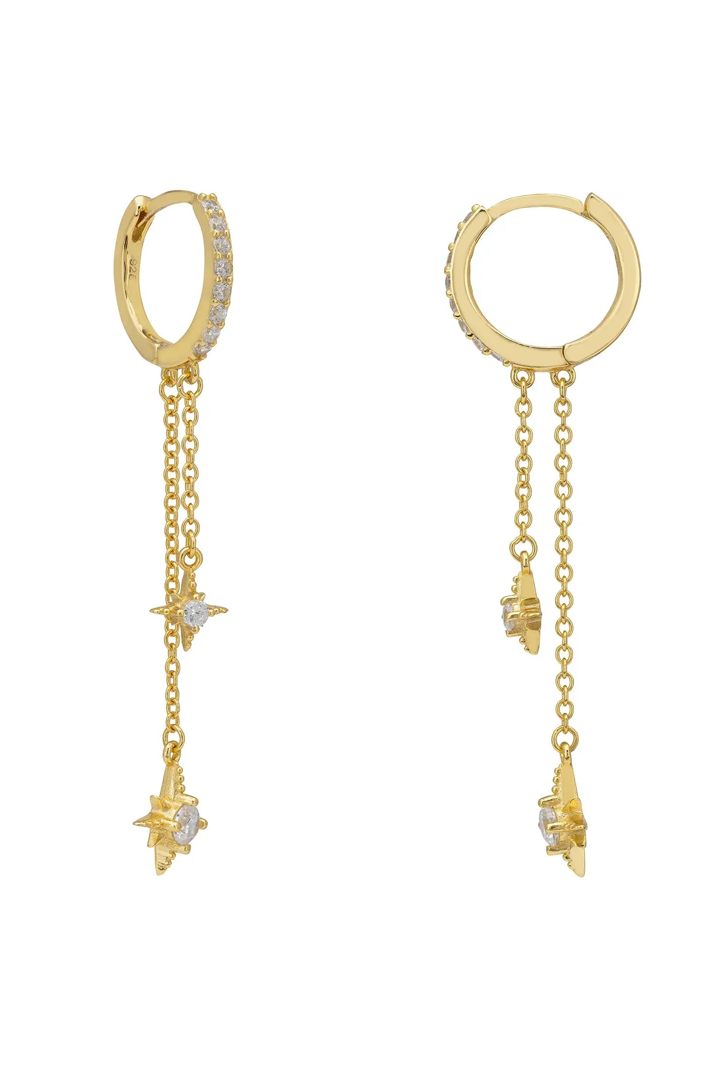 The hinge of the hoop earrings.