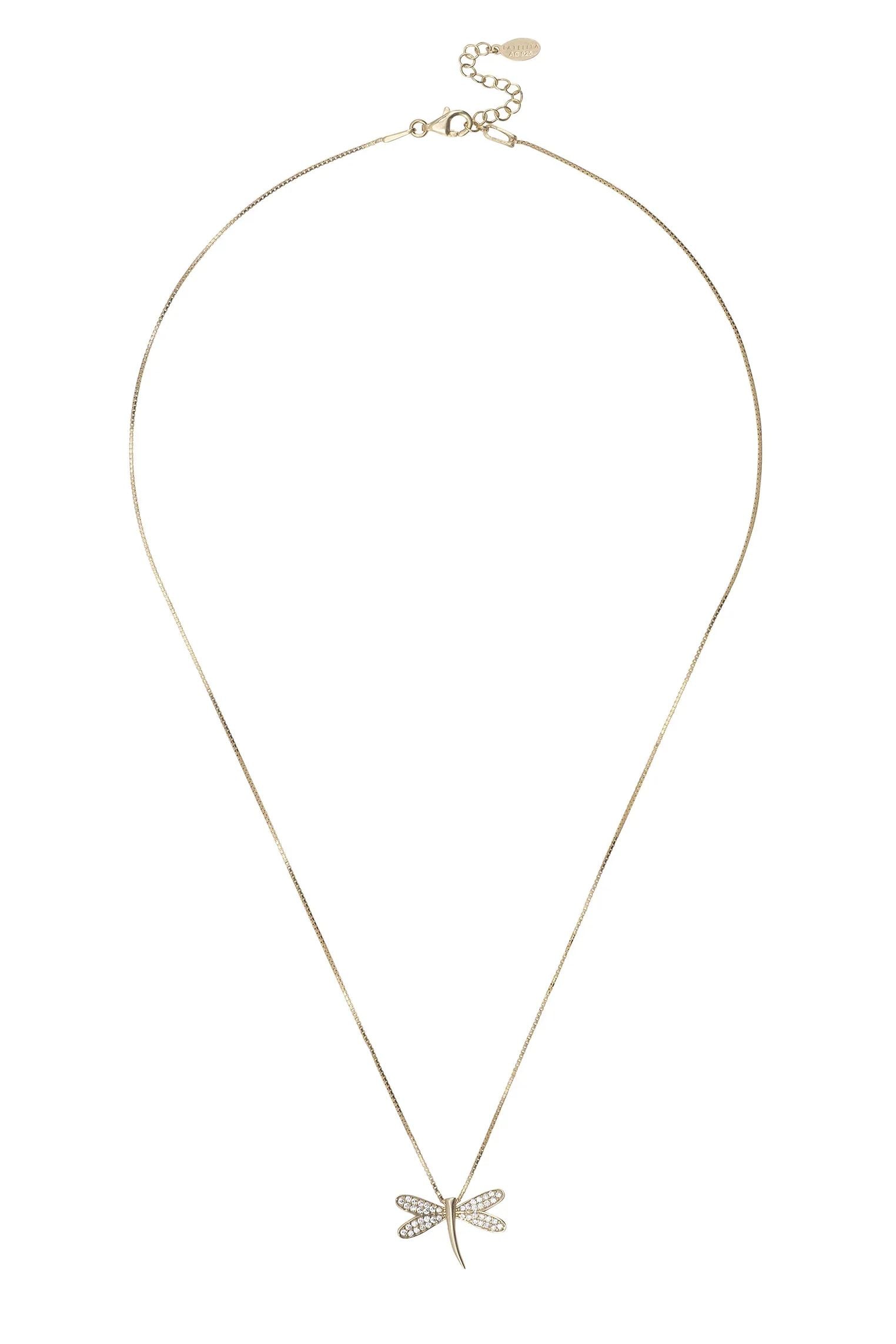 Gold dragonfly necklace.