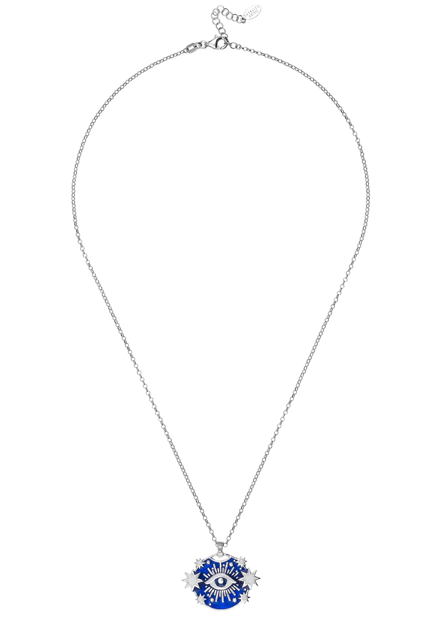 Celestial all seeing eye silver necklace.