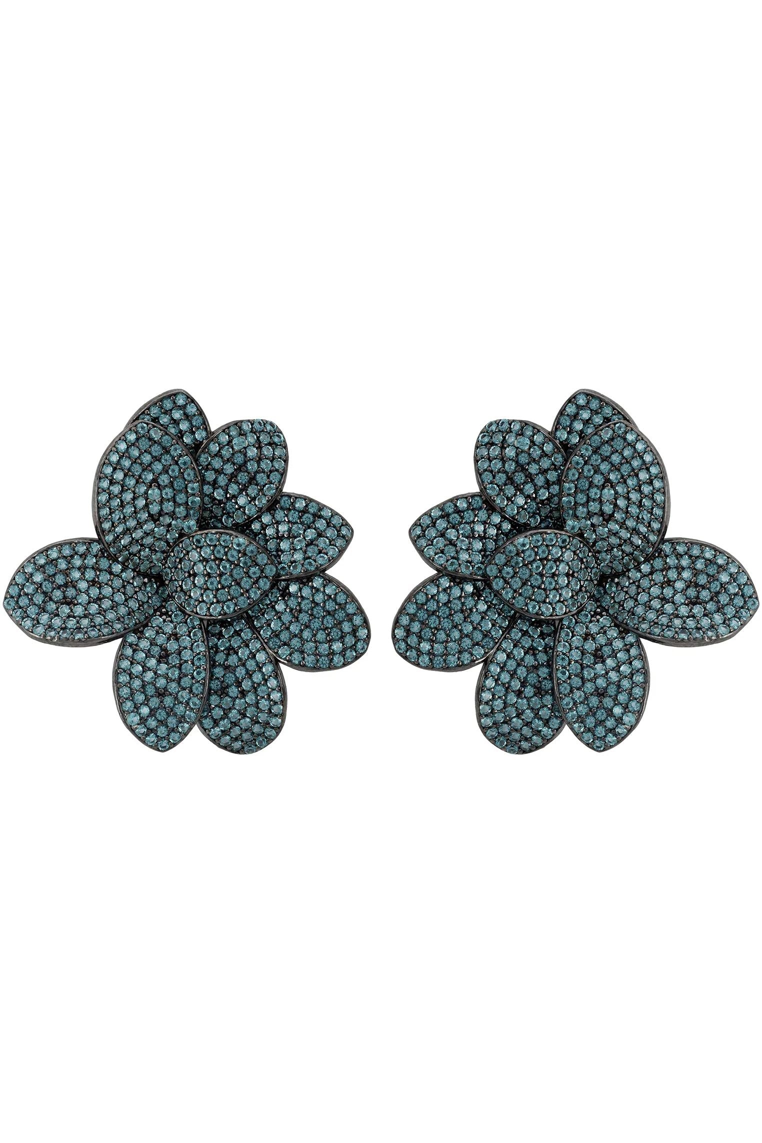 Muted blue flower earrings.