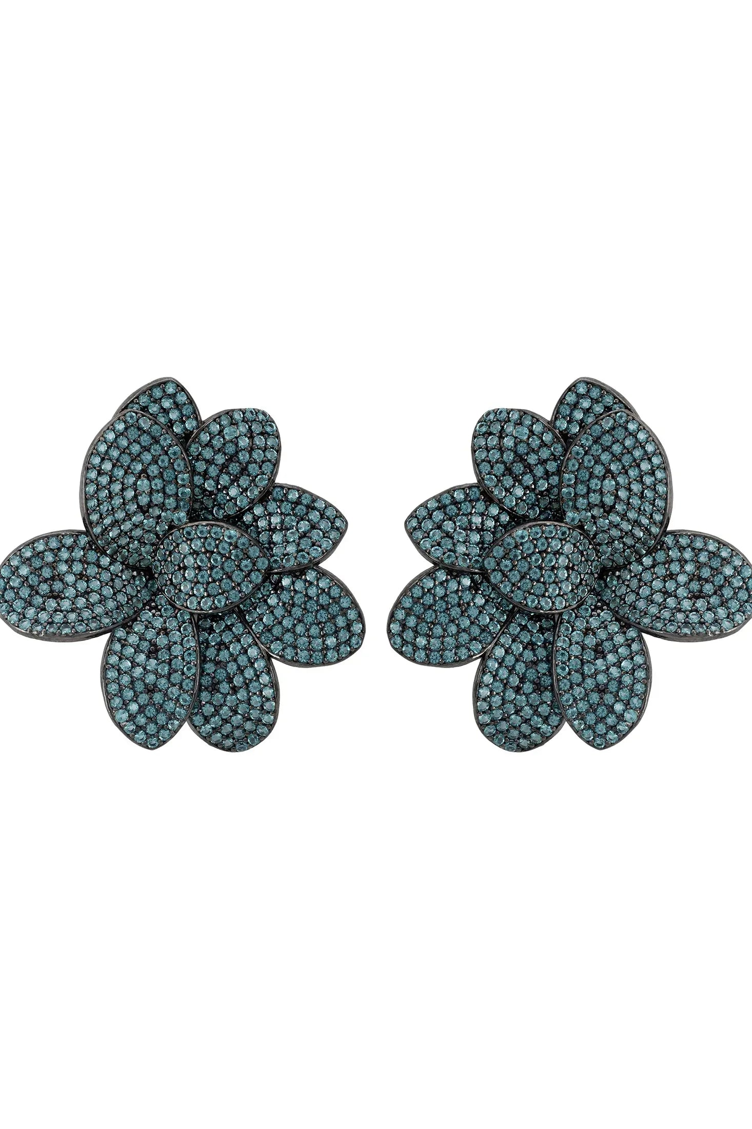 Muted blue flower earrings.