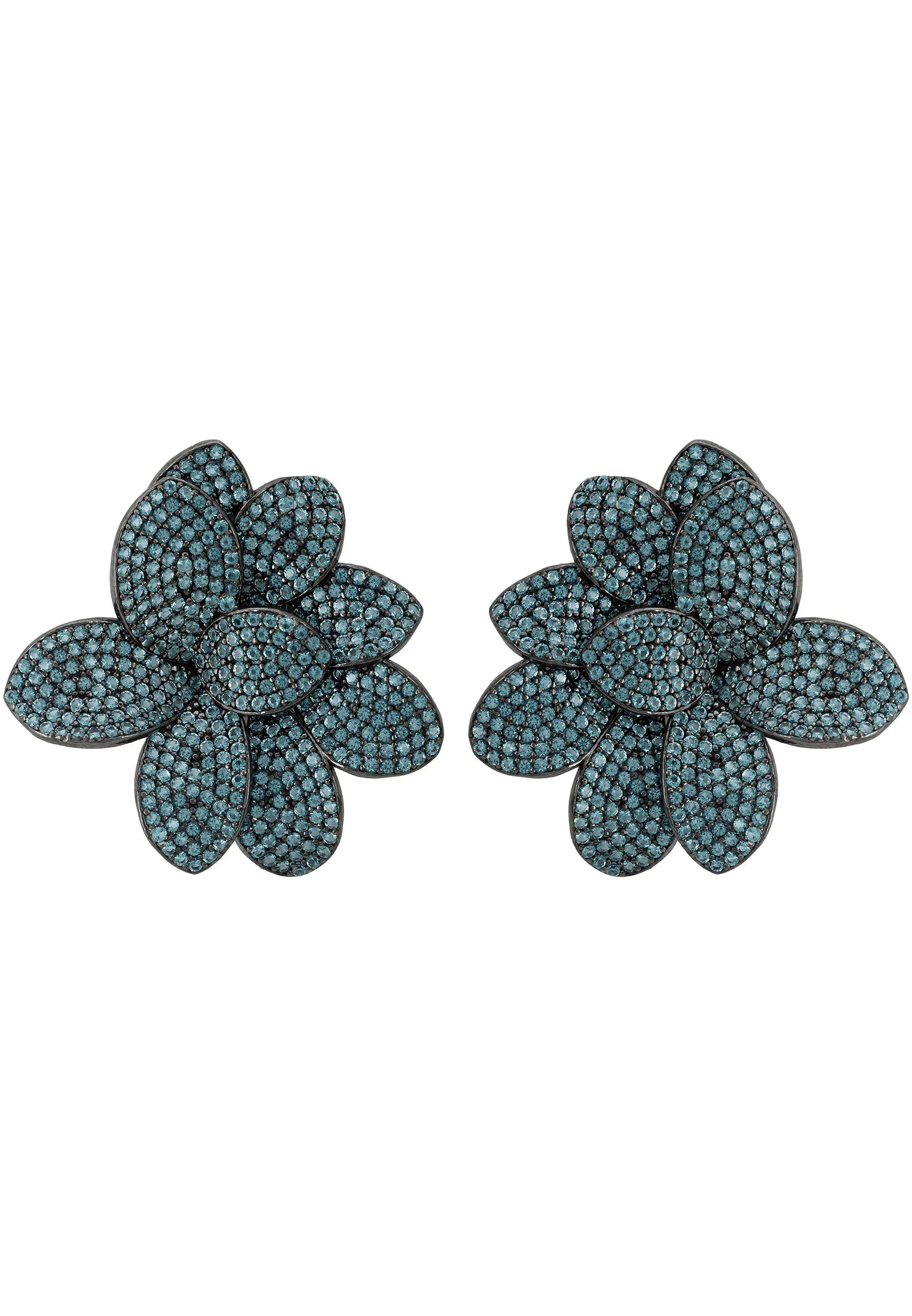 Muted blue flower earrings.