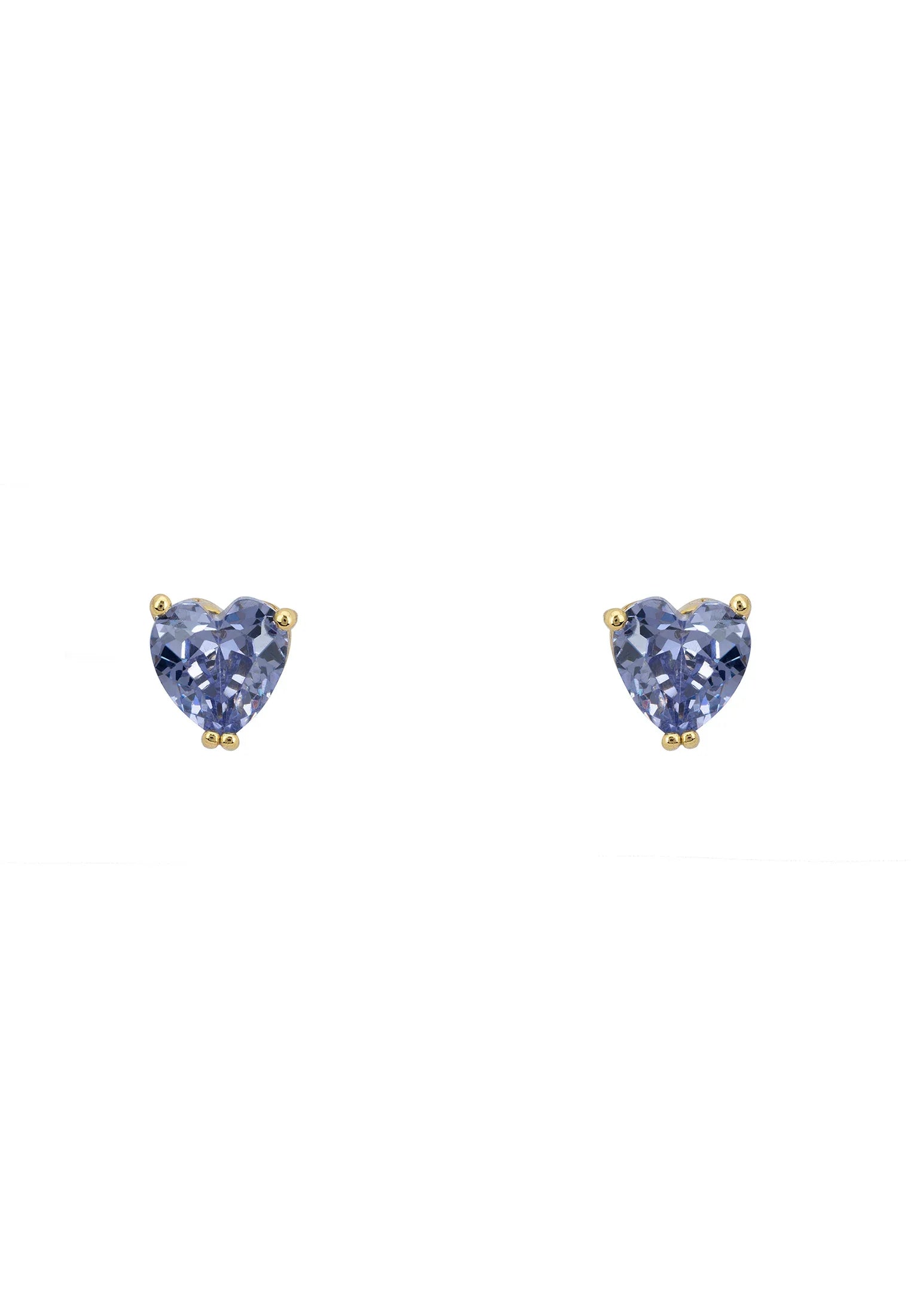 Blue gemstone heart stud earrings.