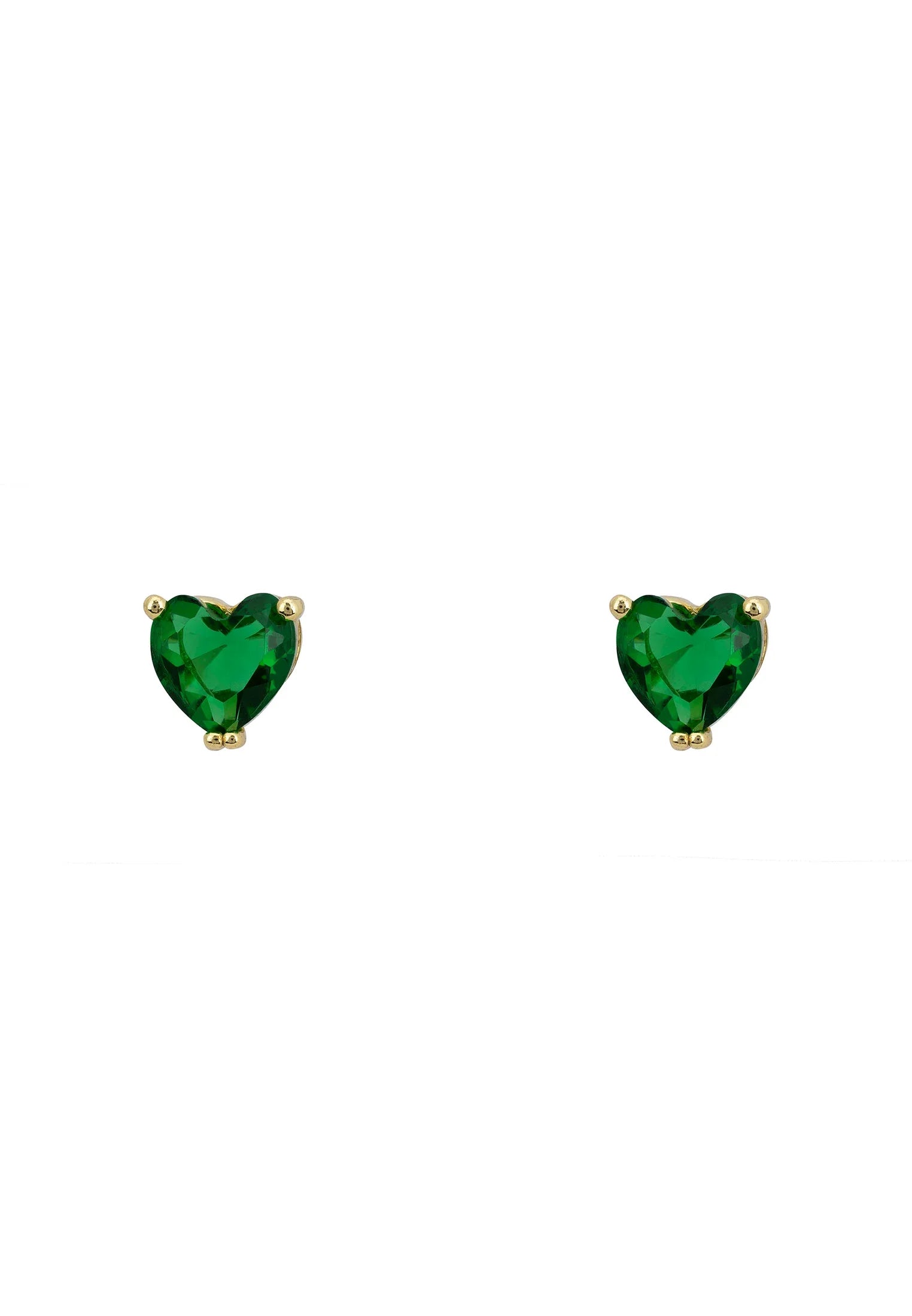 Emerald heart stud earrings.