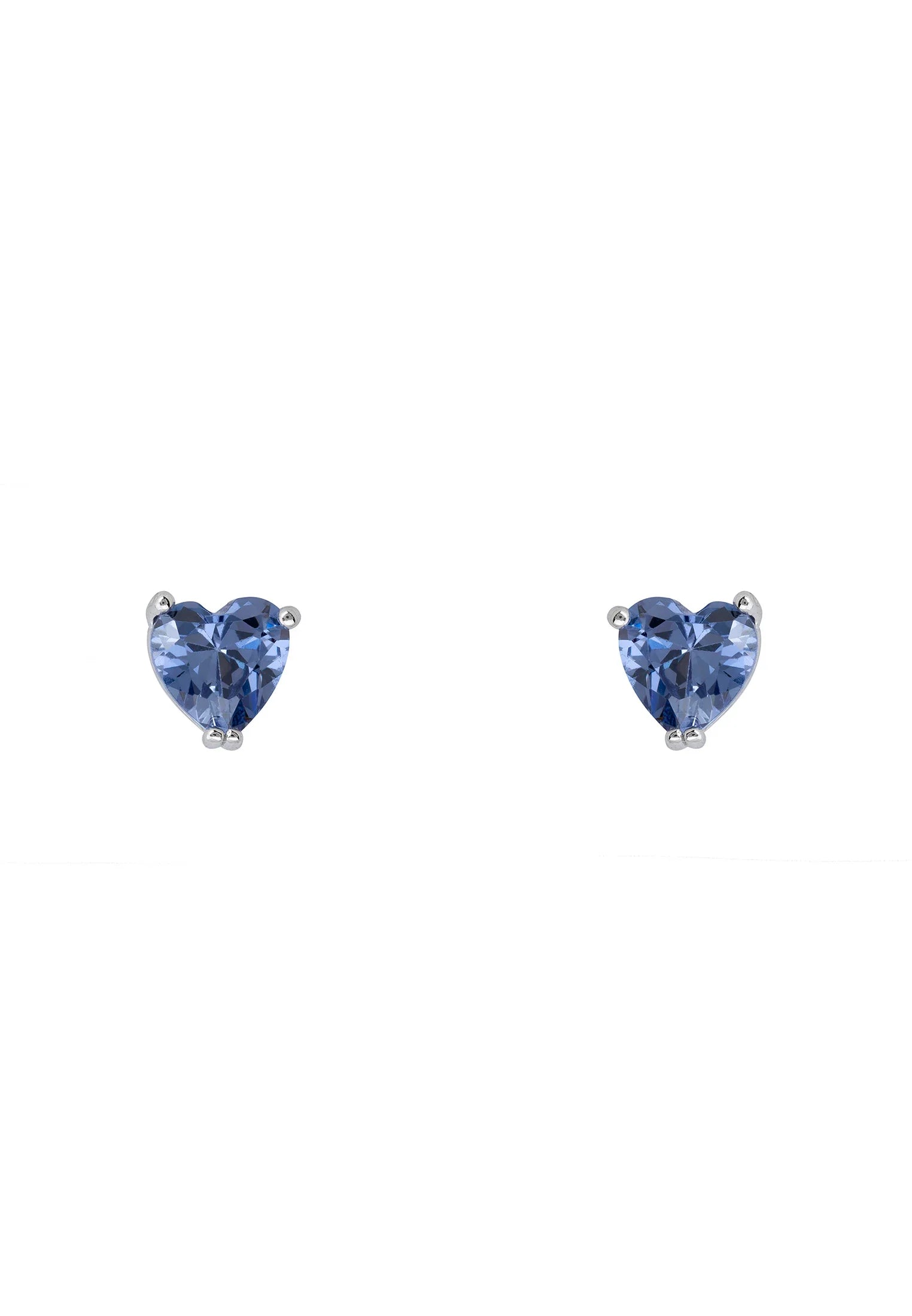 Blue gemstone heart stud earrings.