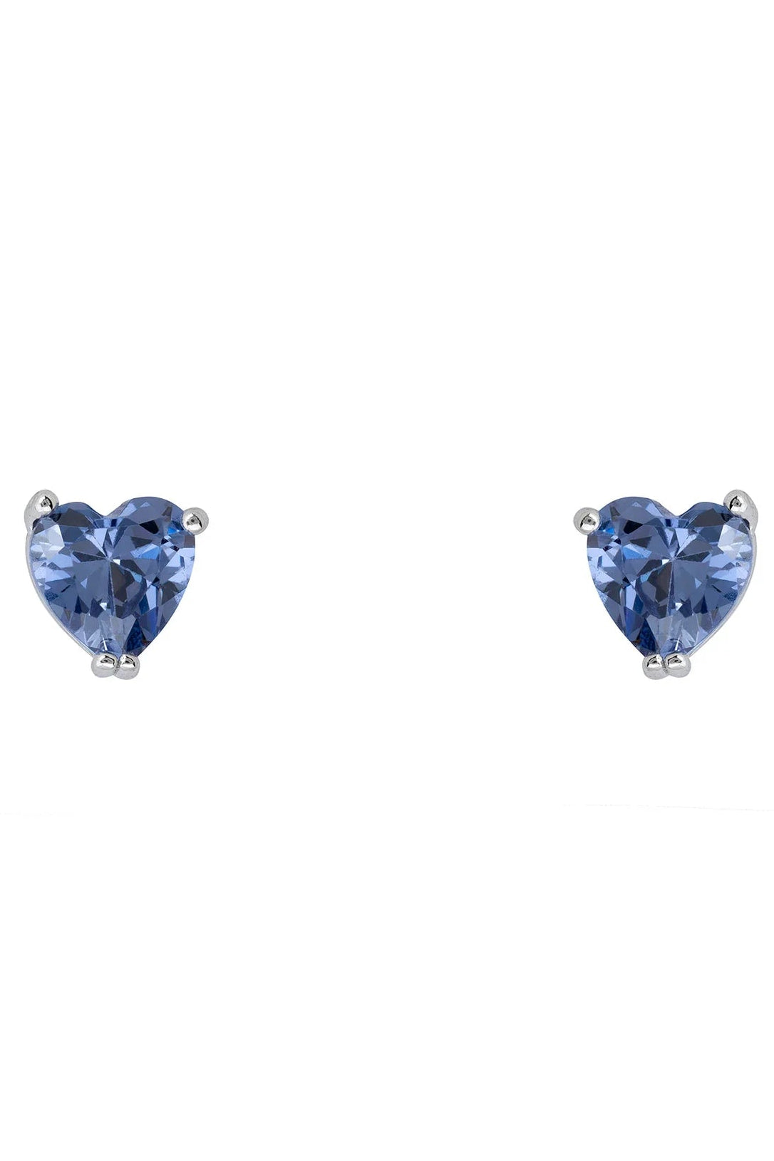 Blue gemstone heart stud earrings.