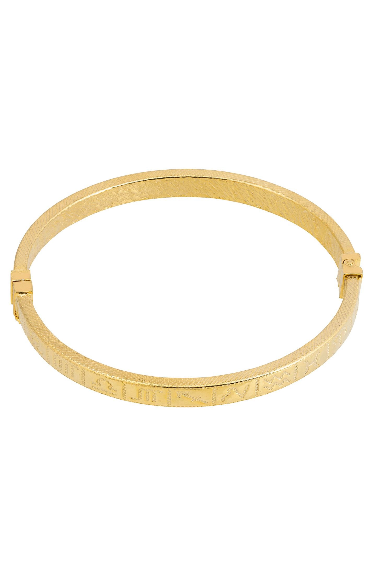 All zodiac signs gold bangle.