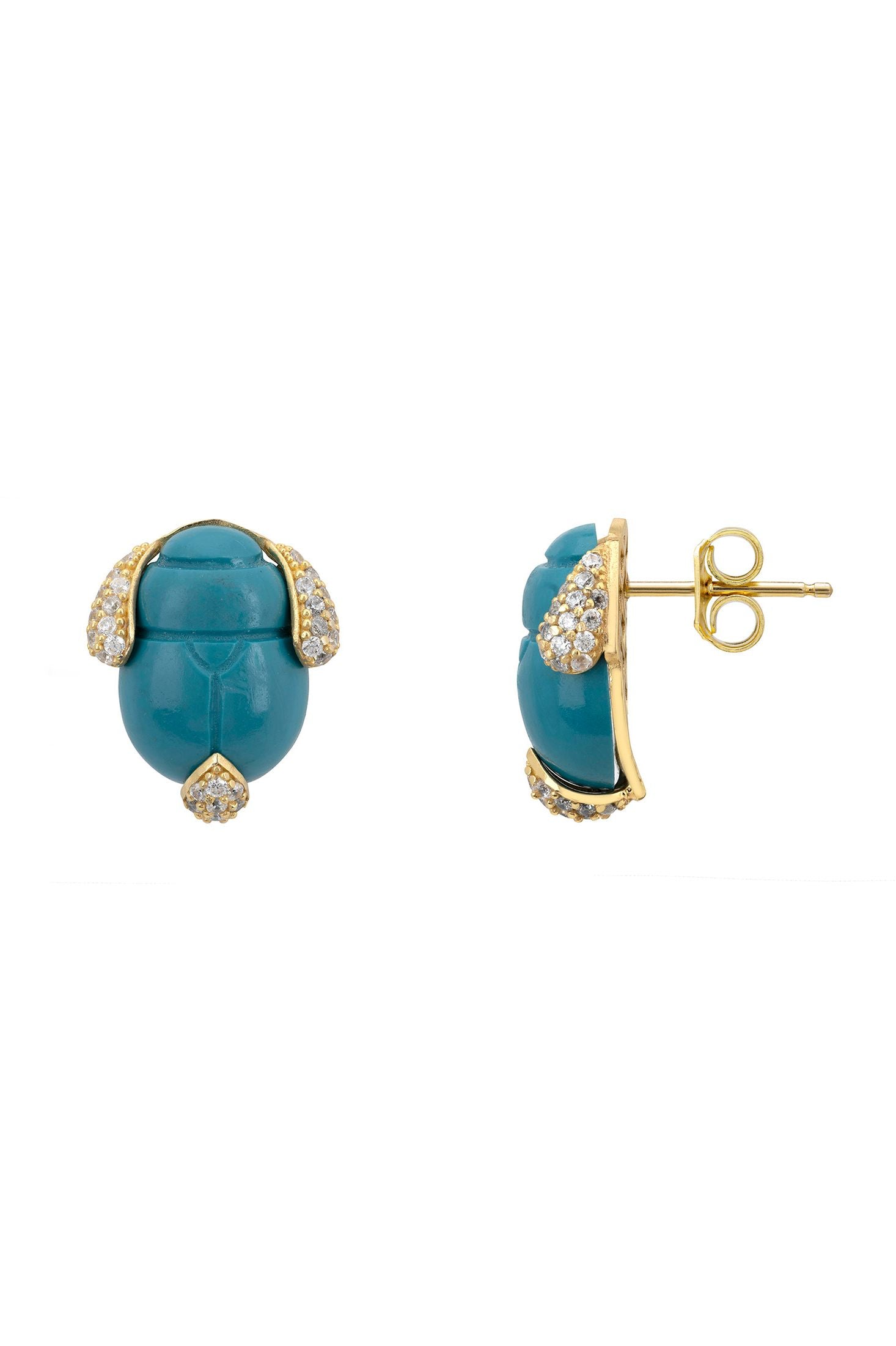 Push backing of the earrings.